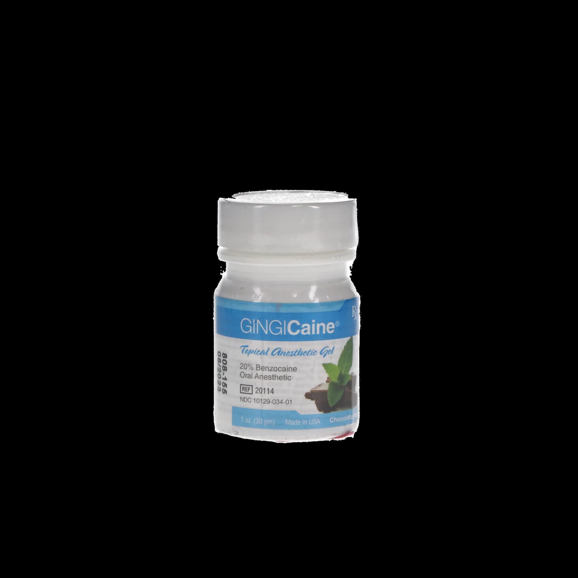 Gingicaine Topical Anesthetic Gel, 20% Benzocaine, Chocolate Mint, 1 oz Jar, 20114 - Gingicaine Topical Anesthetic Gel, 20% Benzocaine, 1 oz/Jar, Chocolate Mint, 1/Pk - Image 1