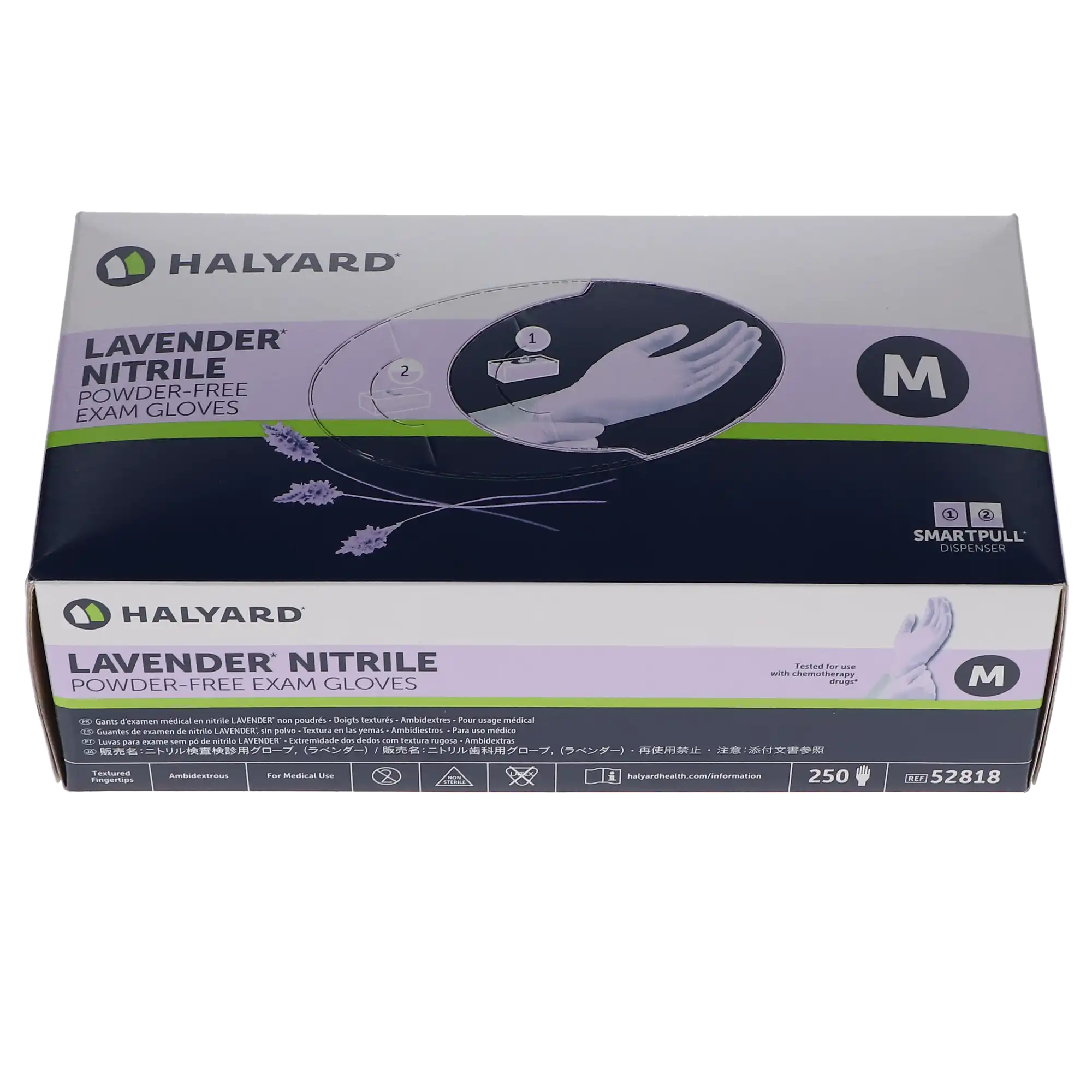 Halyard KC100 Lavender Nitrile Exam Gloves, Powder-Free, Latex-Free, Medium, 250/Box, 52818 thumbnail 3