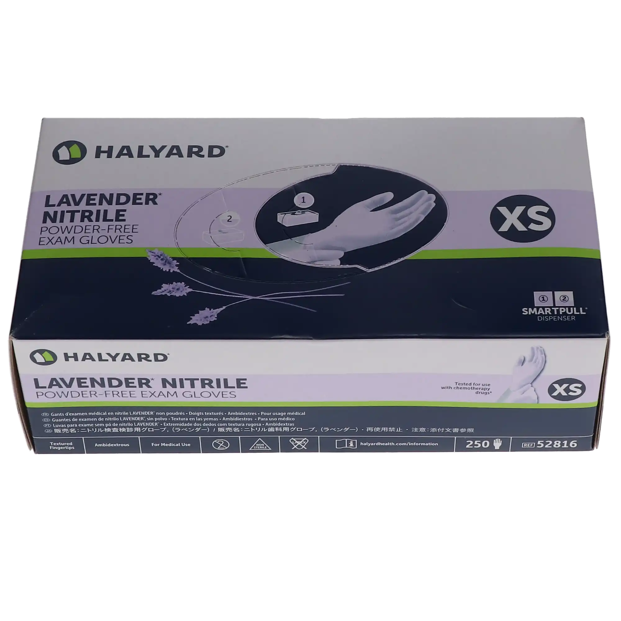 Halyard KC100 Lavender Nitrile Exam Gloves, Powder-Free, Latex-Free, Extra Small, 250/Box, 52816 - KC100 Lavender Nitrile Exam Gloves, Powder-Free, Extra Small, 250/Box, 52816 - Image 1