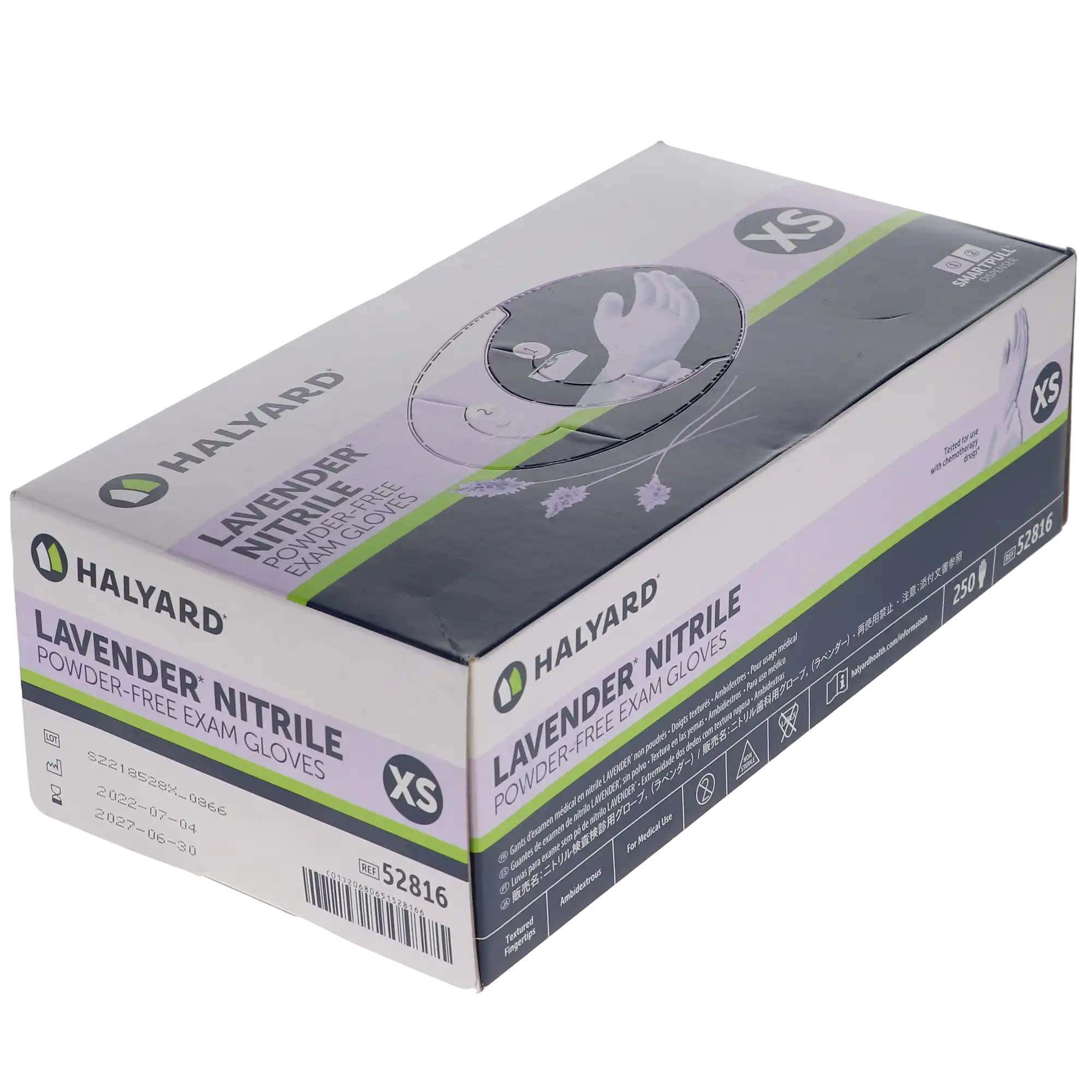 Halyard KC100 Lavender Nitrile Exam Gloves, Powder-Free, Latex-Free, Extra Small, 250/Box, 52816 thumbnail 3