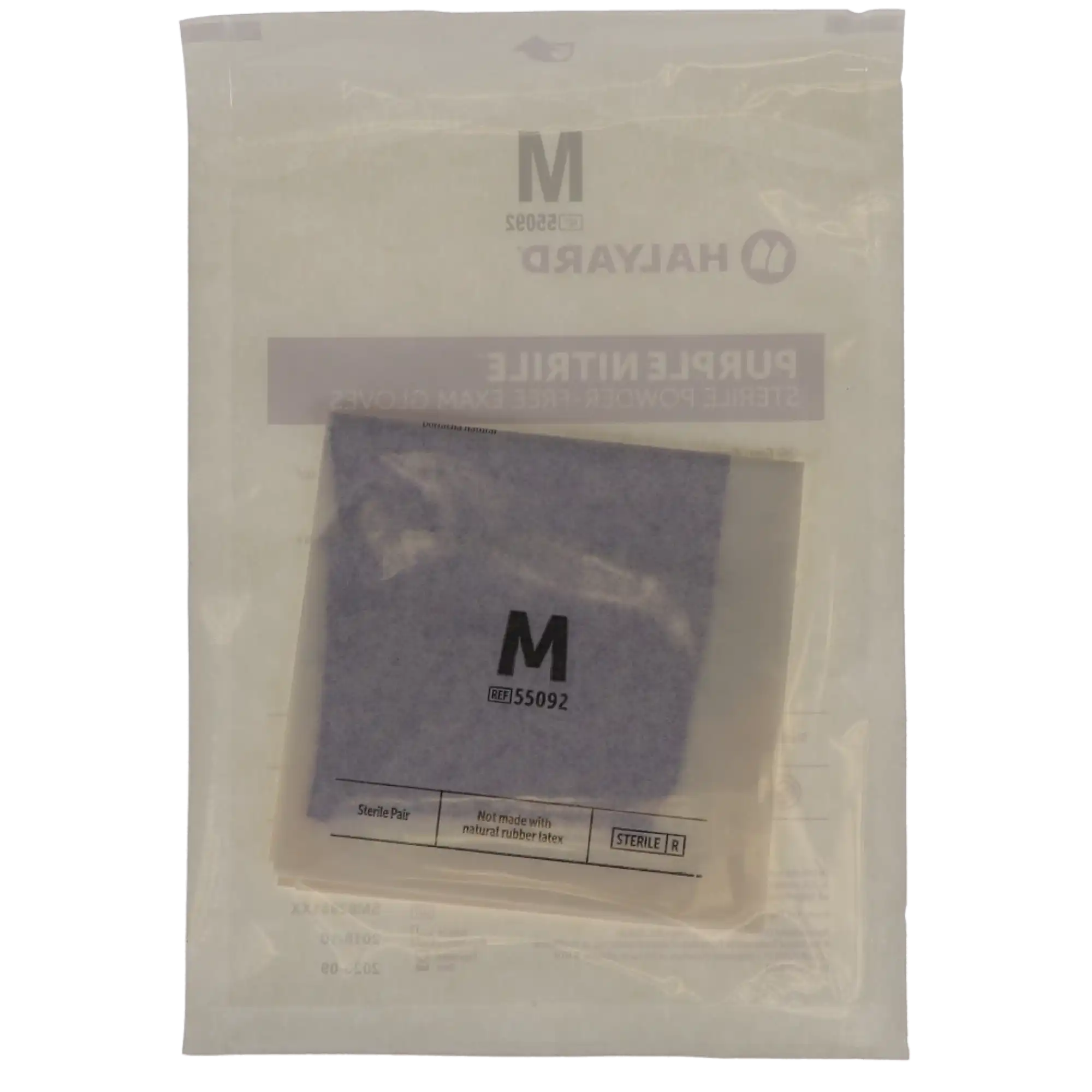 Halyard Purple Nitrile Sterile Powder-Free Exam Gloves, Medium, 50 Pairs/Box, 55092 - Purple Nitrile Sterile Pairs Exam Gloves, Powder-Free, Medium, 50/Box, 55092 - Image 1