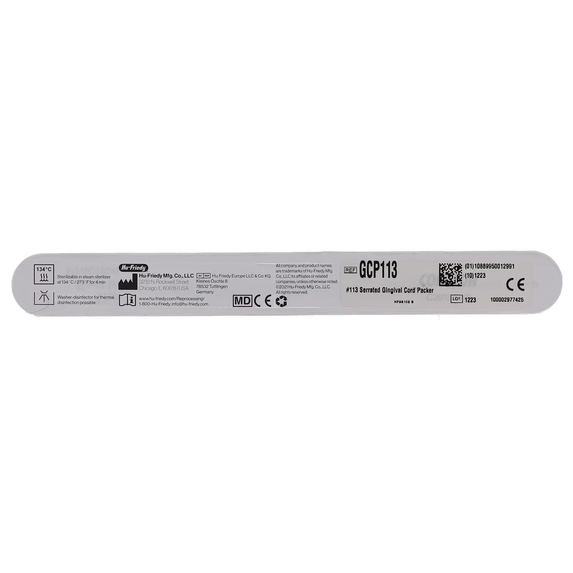 Hu-Friedy Gingival Cord Packer, Serrated, Double-End, #113, #41 Round Handle, 1/Pk, GCP113 thumbnail 5