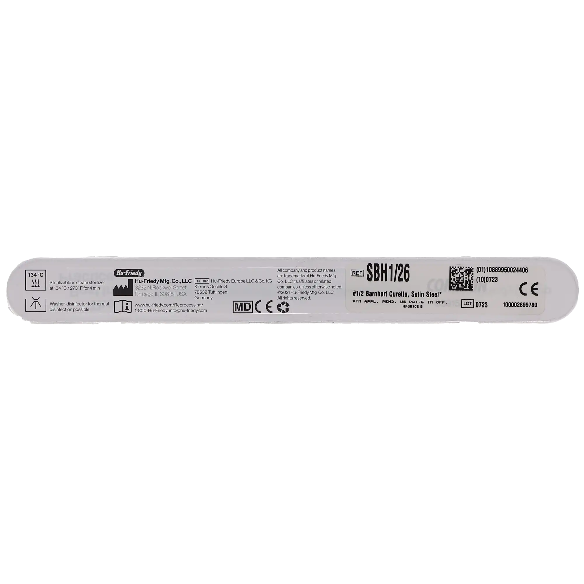 Hu-Friedy Universal Curette, Barnhart 1/2, Double-Ended, #6 Satin Steel Handle, SBH1/26 thumbnail 4