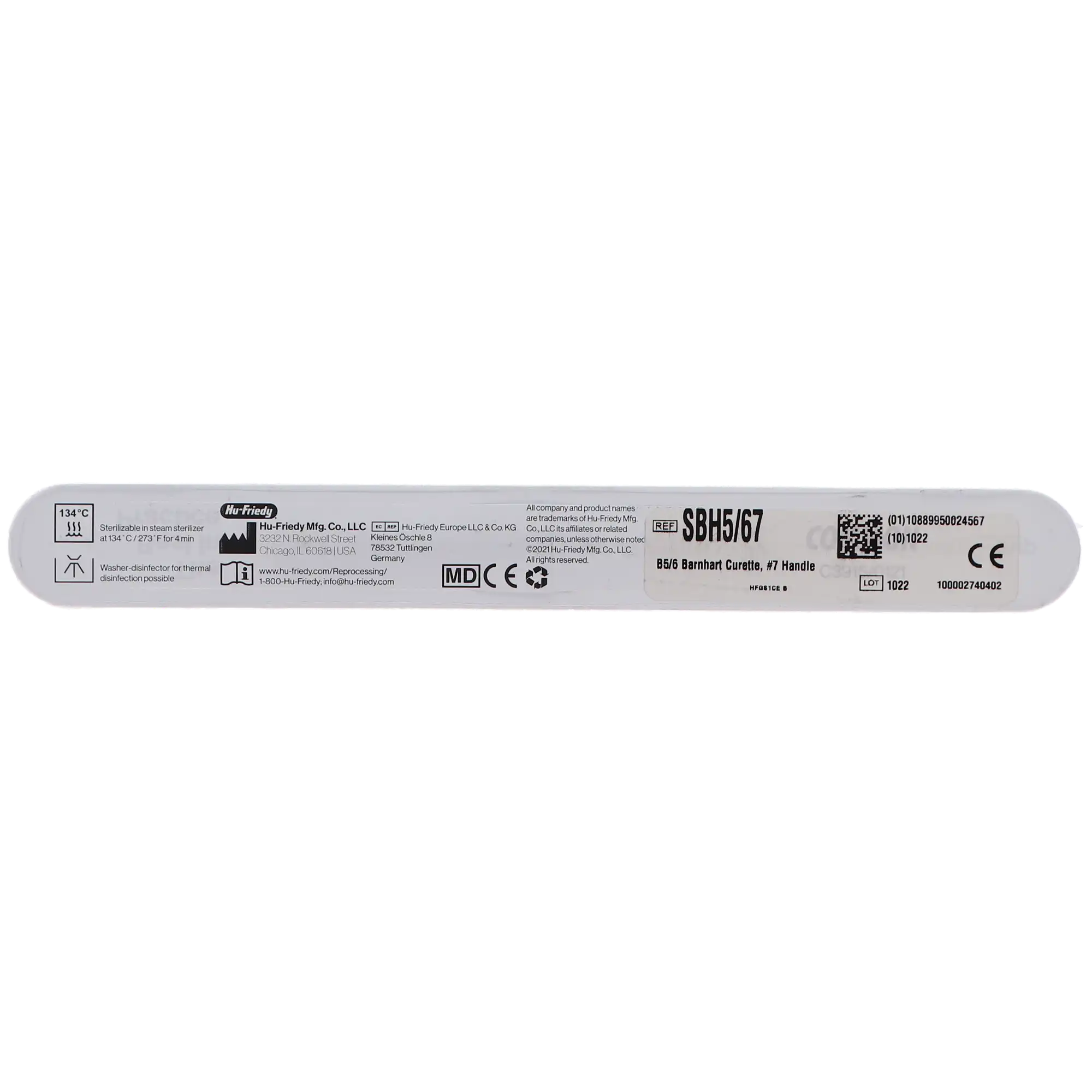 Hu-Friedy Universal Curette, Barnhart 5/6, Double-Ended, #7 Satin Steel Colours Handle, SBH5/67 thumbnail 4