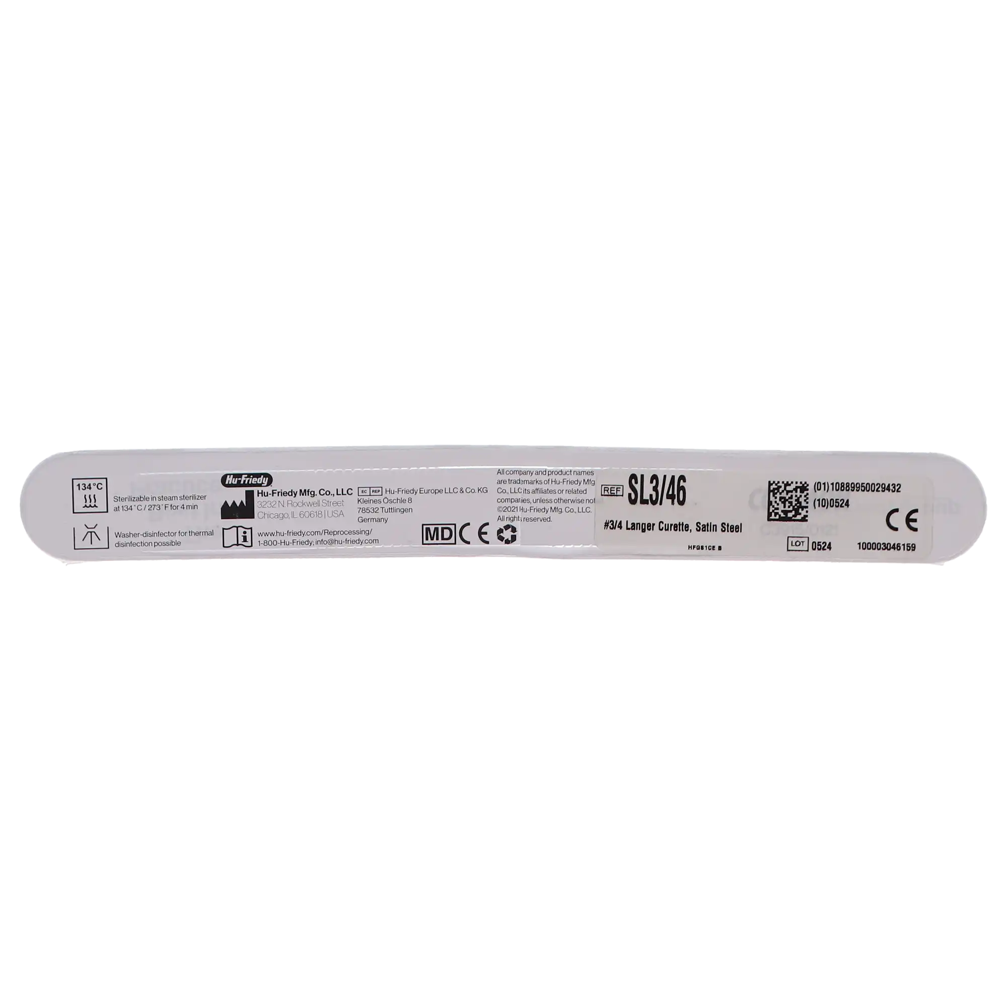 Hu-Friedy Universal Curette, Langer 3/4, Double-Ended, #6 Satin Steel Handle, SL3/46 thumbnail 5