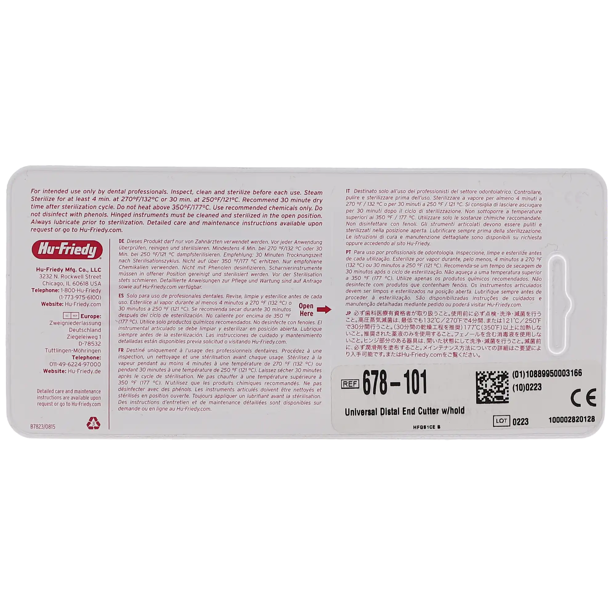 Hu-Friedy Universal Cut & Hold Distal End Cutter, 4.5", 678-101 thumbnail 4