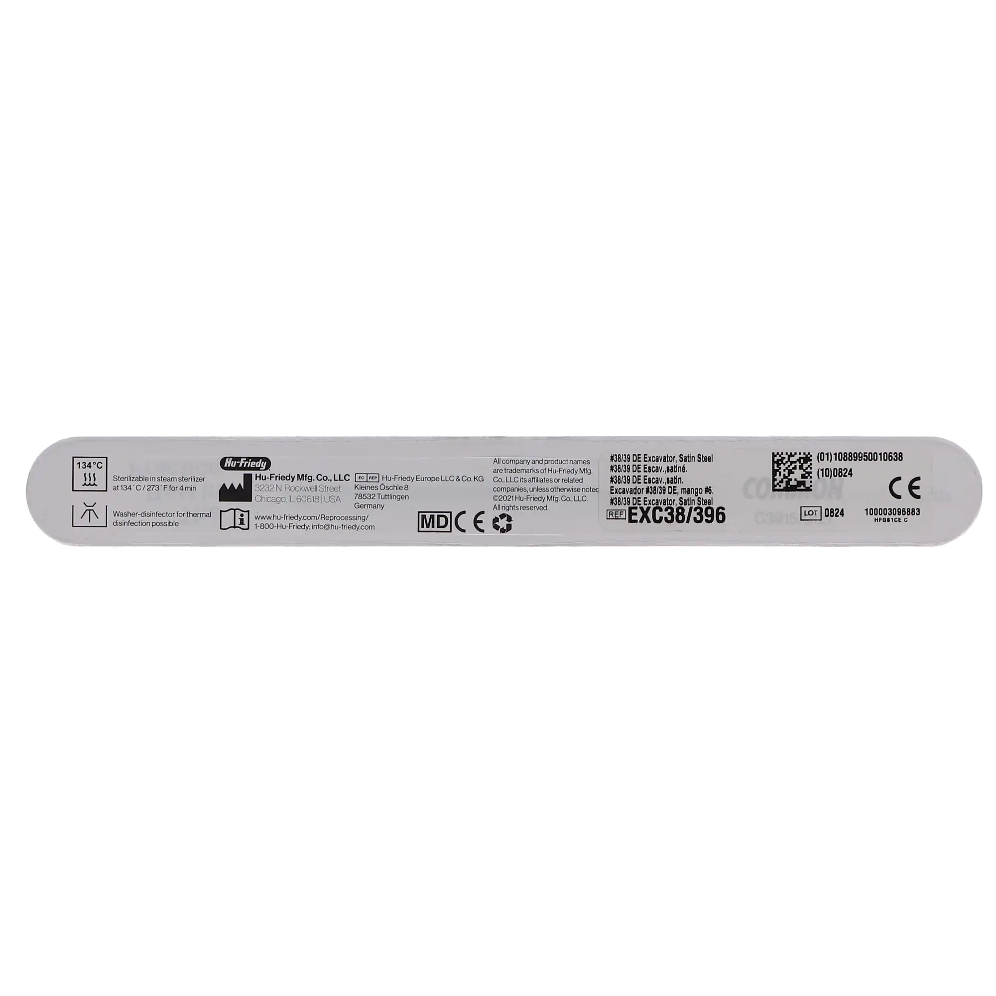 Hu-Friedy #38/39 Double-Ended Spoon Excavator, #6 Satin Steel Handle, EXC38/396 thumbnail 4