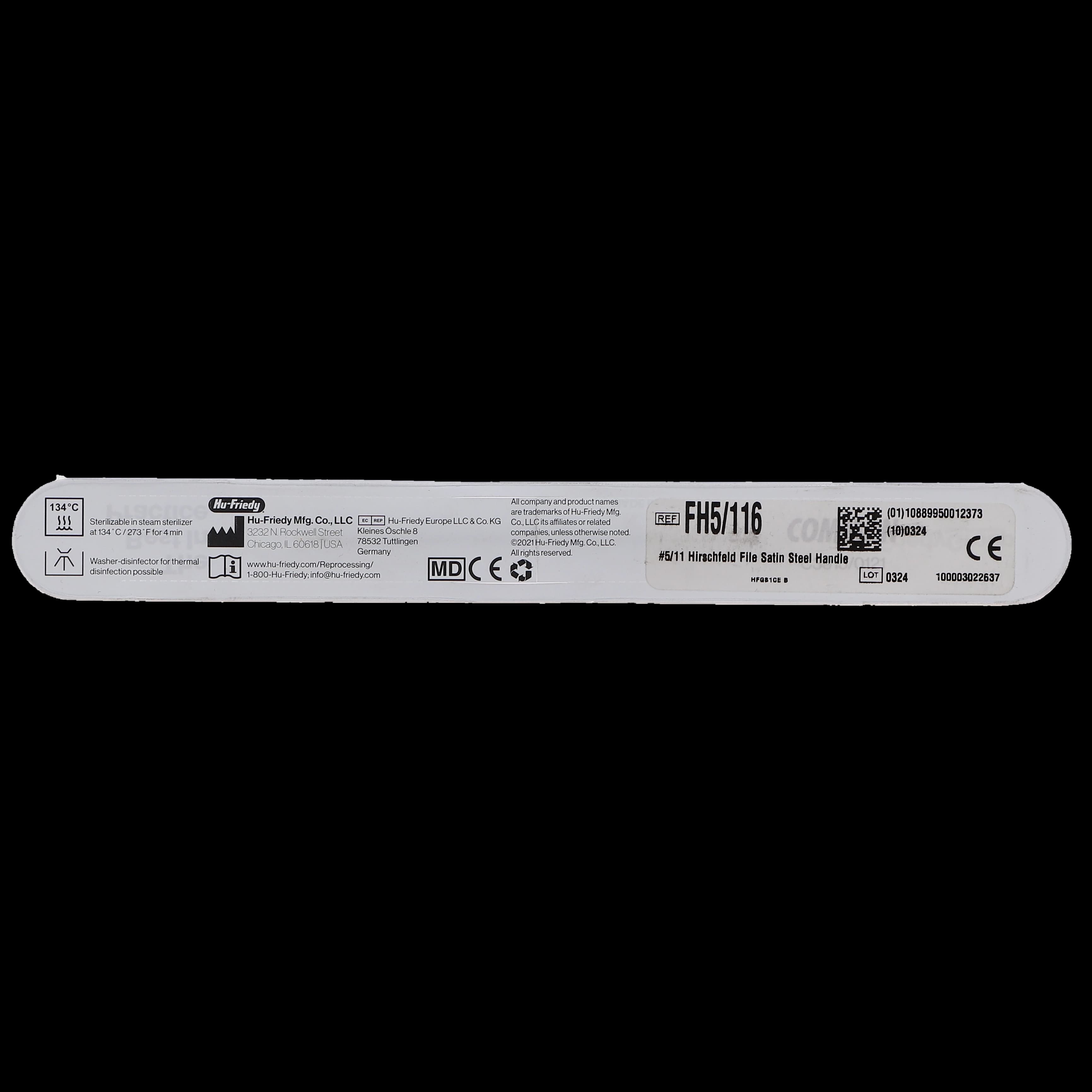 Hu-Friedy Hirschfeld File Scaler, Double-Ended, 5/11, #6 Satin Steel Handle, FH5/116 thumbnail 5