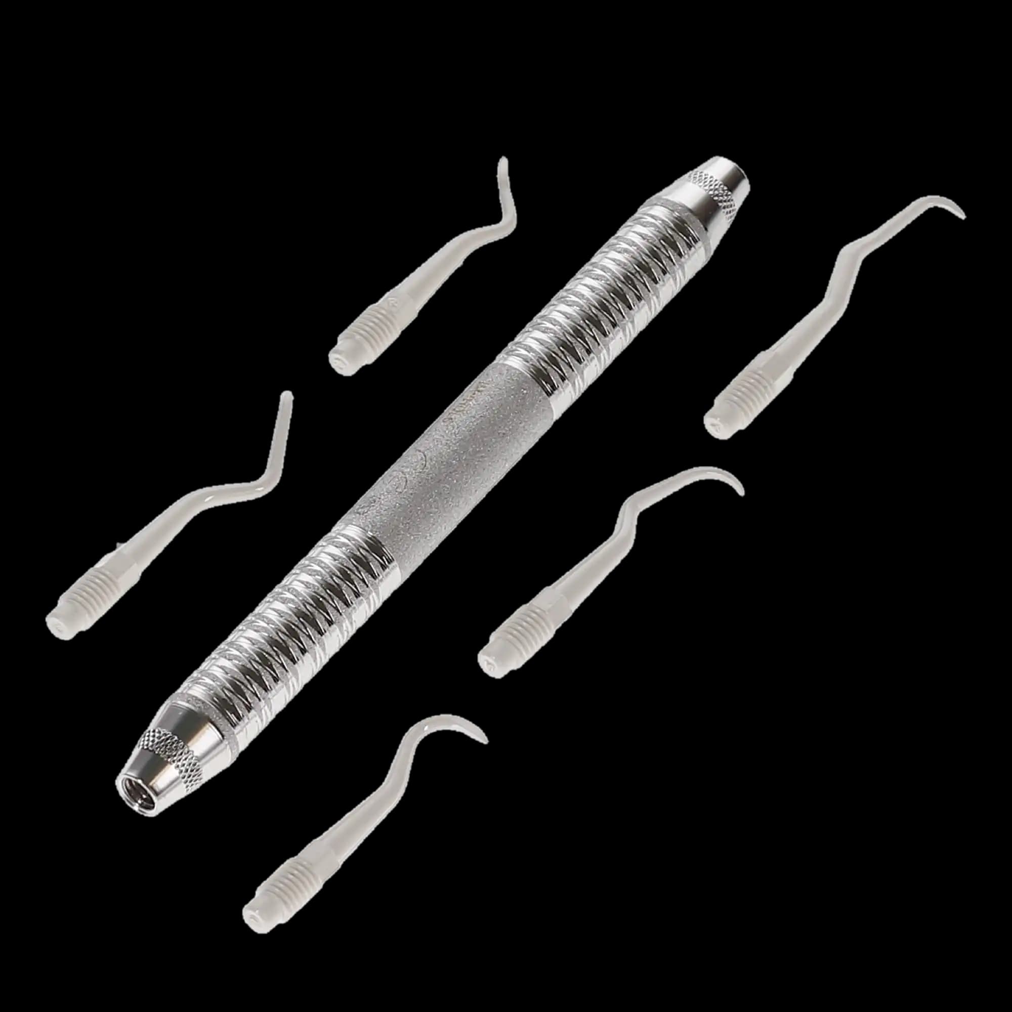 Hu-Friedy Implacare II Implant Maintenance Scaler Intro Kit, #6 Satin Steel Handle, 5 Tip Pairs (204S, H6/H7, Columbia 4R/4L, Langer 1/2, Barnhart 5/6), IMPLINTRO6 thumbnail 3