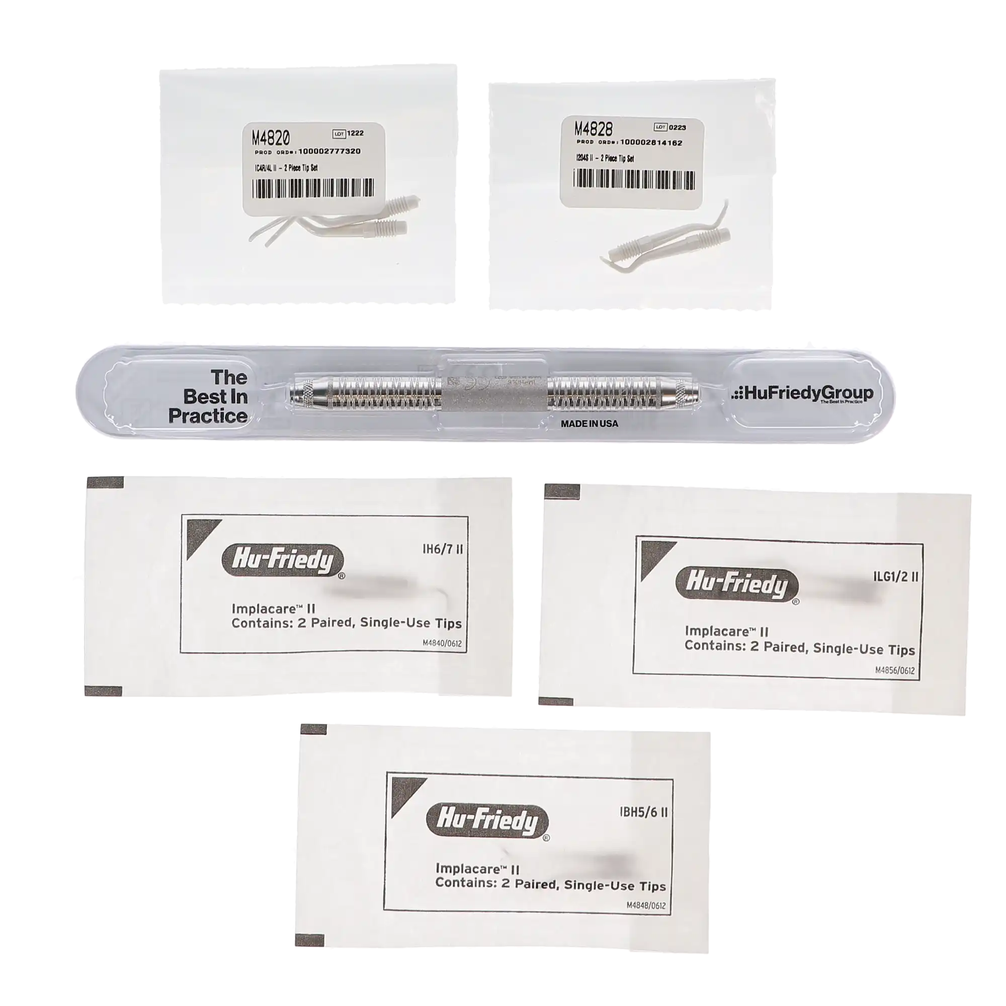 Hu-Friedy Implacare II Implant Maintenance Scaler Intro Kit, #6 Satin Steel Handle, 5 Tip Pairs (204S, H6/H7, Columbia 4R/4L, Langer 1/2, Barnhart 5/6), IMPLINTRO6 thumbnail 4