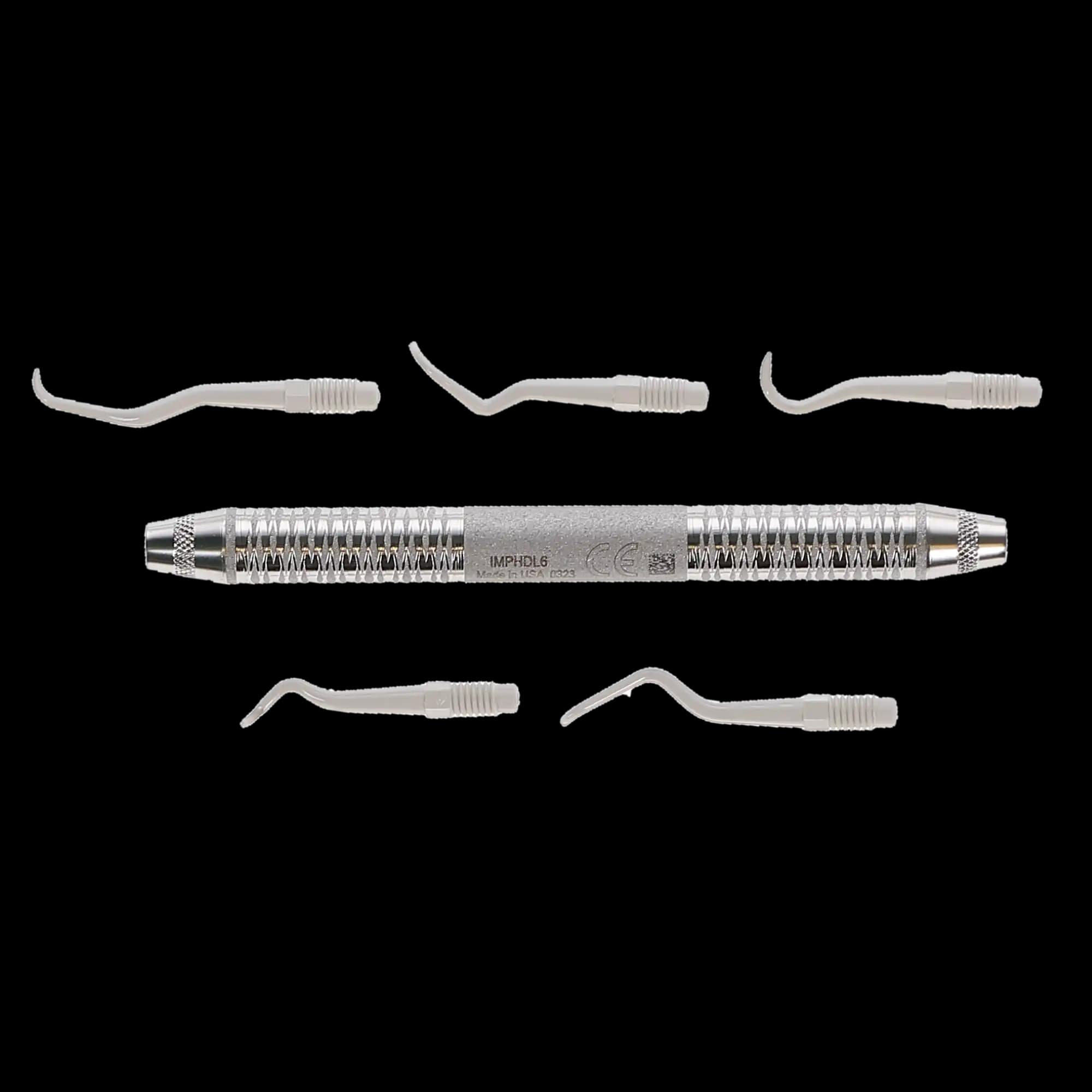 Hu-Friedy Implacare II Implant Maintenance Scaler Intro Kit, #6 Satin Steel Handle, 5 Tip Pairs (204S, H6/H7, Columbia 4R/4L, Langer 1/2, Barnhart 5/6), IMPLINTRO6 thumbnail 6
