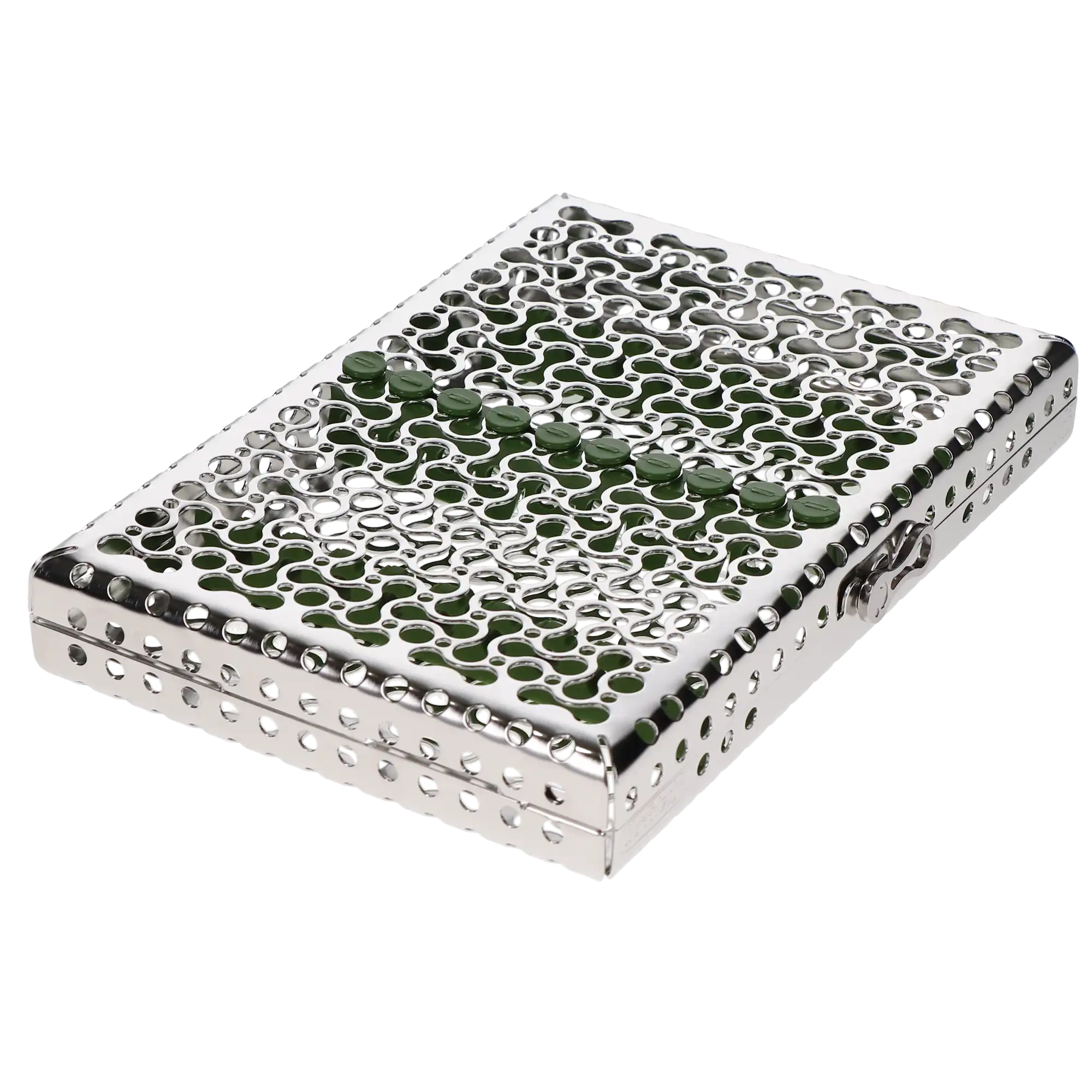 Hu-Friedy IMS Infinity Series 10-Instrument Small Cassette, Green, Stainless Steel, 5.5" x 8" x 1.25", IMN5109, 1/Pk thumbnail 3