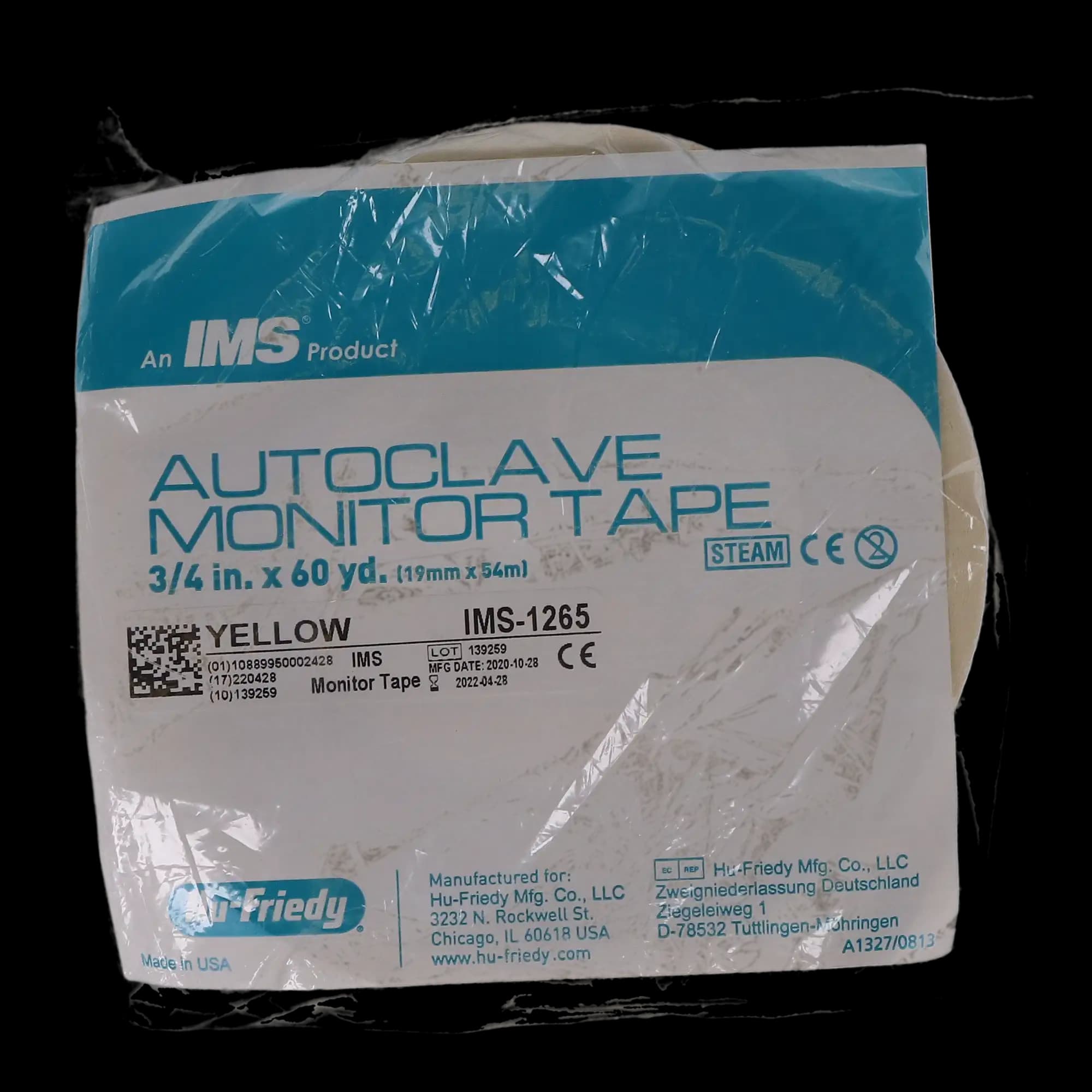 Hu-Friedy IMS Autoclave Monitor Tape, Yellow, 3/4" x 60 yd Roll, IMS-1265 thumbnail 6