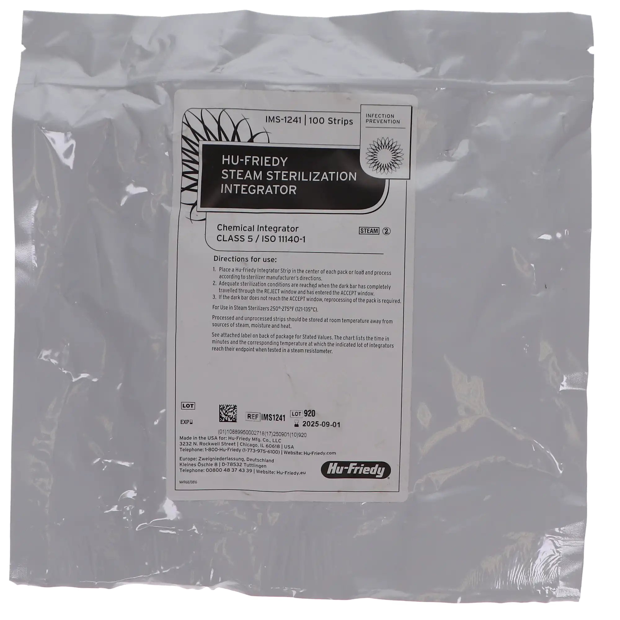 Hu-Friedy IMS Steam Sterilization Integrator Strips, Class 5, 2 in, 100/Pk, IMS-1241 thumbnail 6