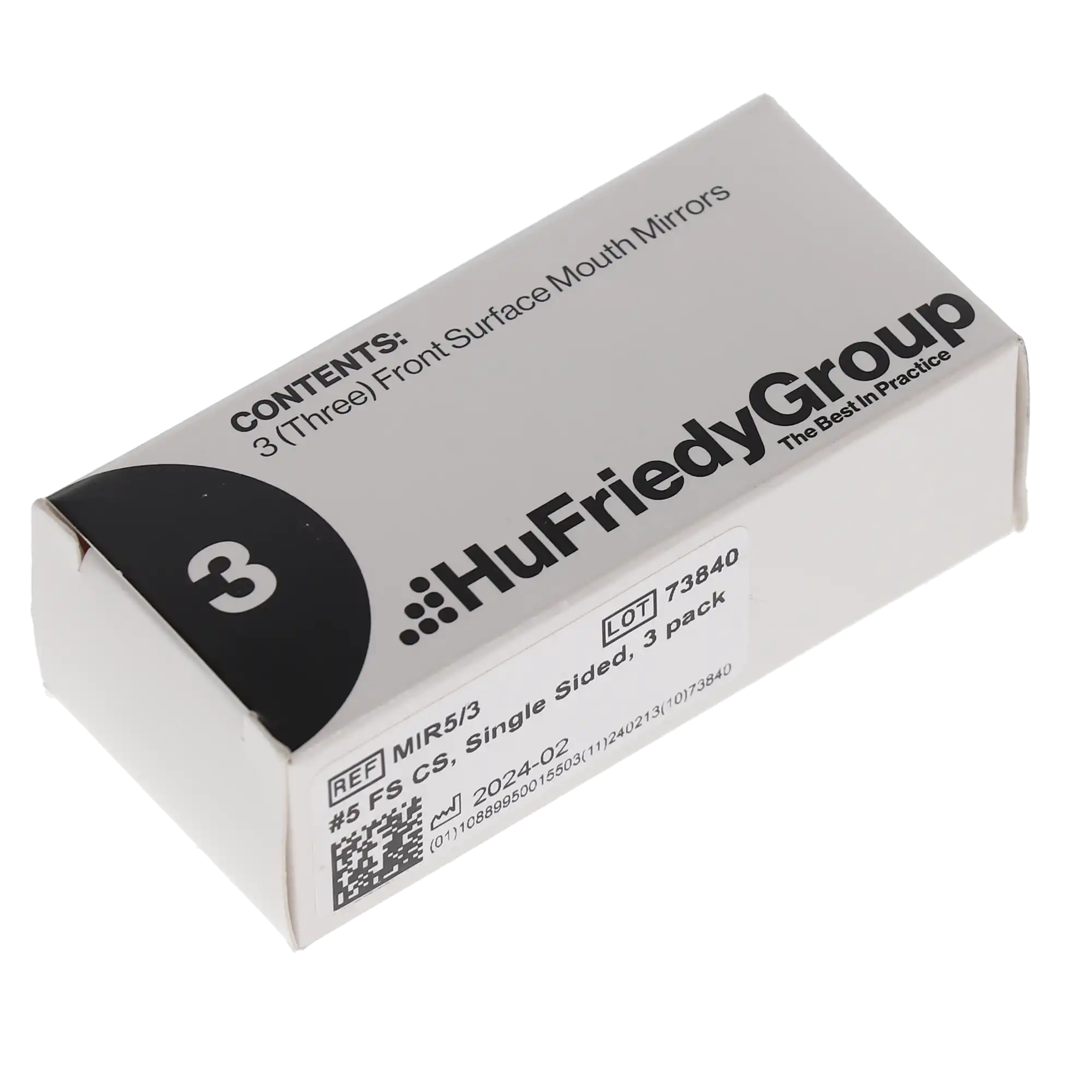 Hu-Friedy Cone Socket Mouth Mirror, Front Surface, Single-Sided, #5 Rhodium-Coated, 15/16 in (24 mm), 3/Pk, MIR5/3 thumbnail 5