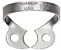 Hu-Friedy Satin Steel Rubber Dam Clamp, #W2, Wingless, Premolars, 1/Pk, RDCMW2 thumbnail 2