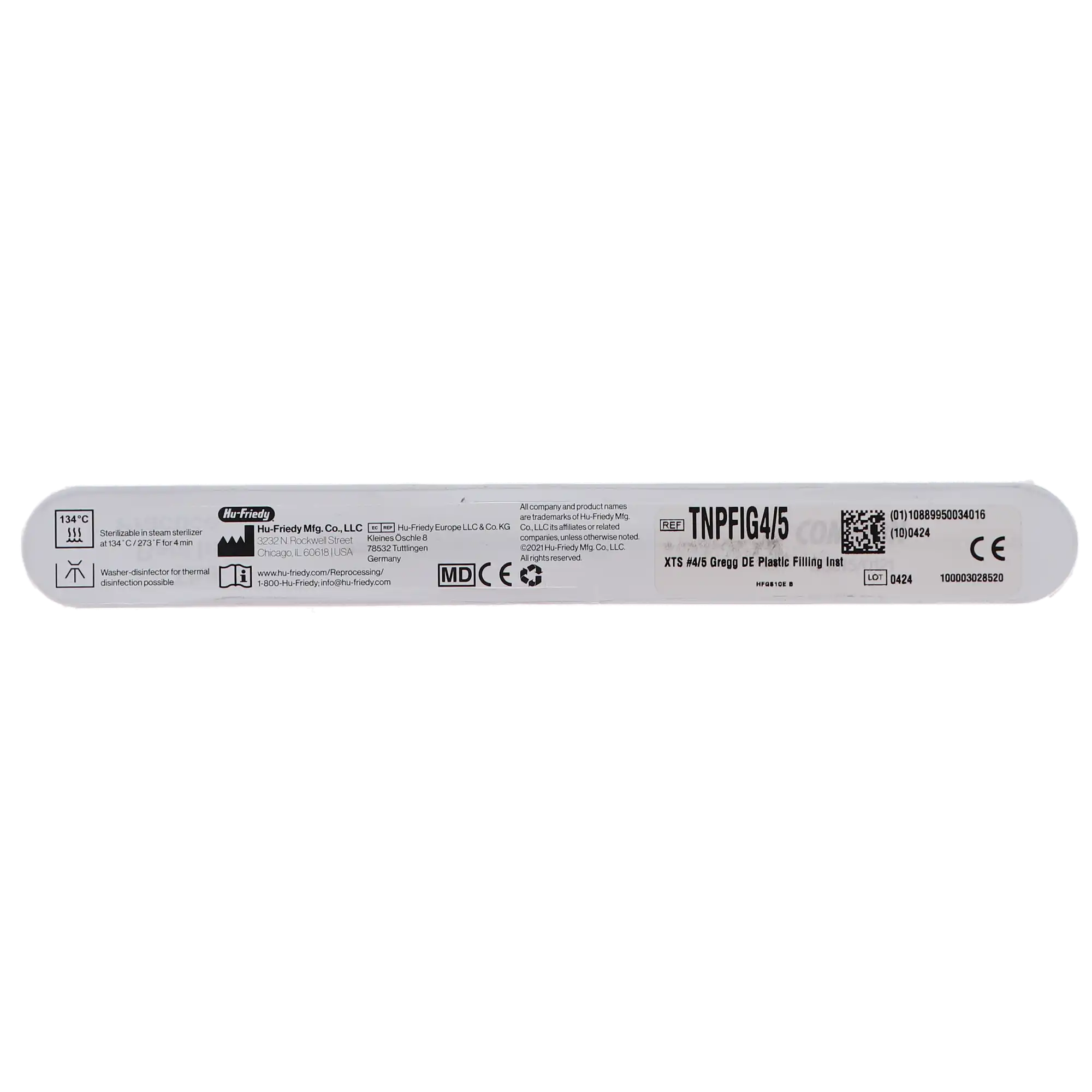 Hu-Friedy XTS Composite Instrument, 4/5 Gregg, Double-Ended, #6S Smooth Satin Steel Handle, TNPFIG4/5 thumbnail 4
