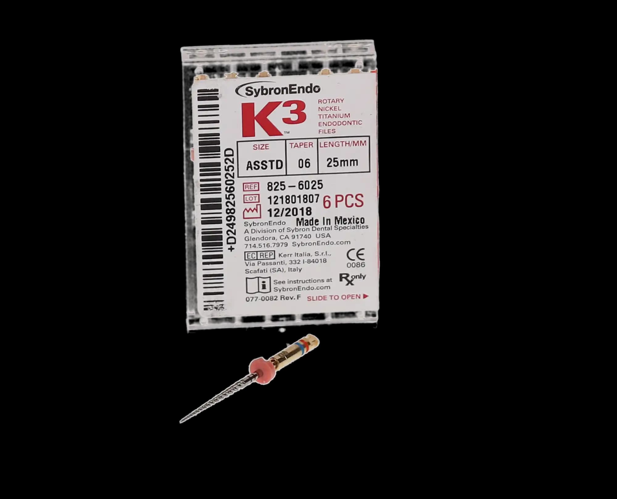 K3 Nickel-Titanium Rotary Endodontic Files, 25 mm, 0.06 Taper, Assorted #15-40, 6/Pk, 825-6025 thumbnail 9