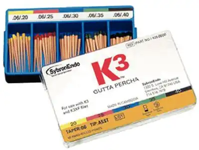 K3/K3XF Gutta Percha Points, 0.04 Taper, Assorted Sizes #20-40, Color Coded, 50/Pk, 825-0400 thumbnail 7