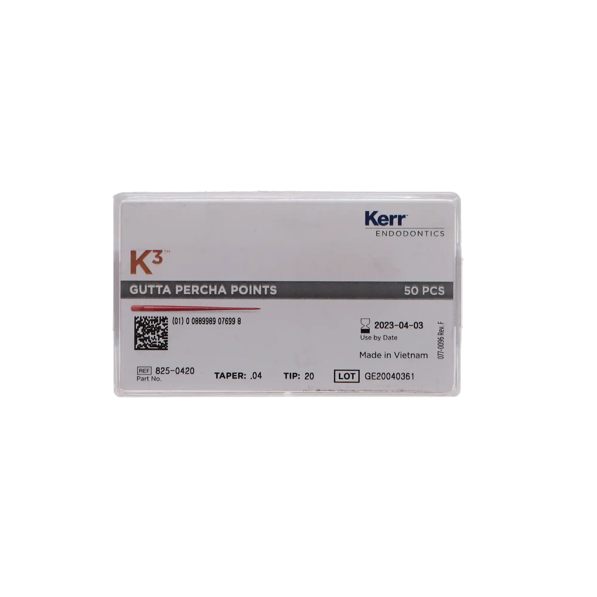 K3/K3XF Gutta Percha Points, 0.04 Taper, Size #20, Yellow, 50/Pk, 825-0420 thumbnail 11