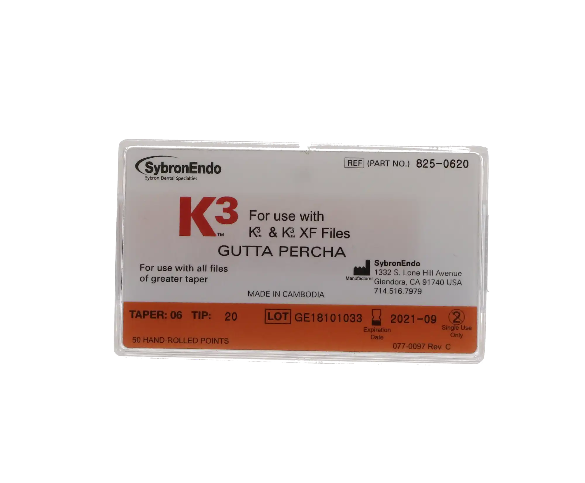 K3/K3XF Gutta Percha Points, 0.06 Taper, #20, Yellow, 50/Pk, 825-0620 thumbnail 6