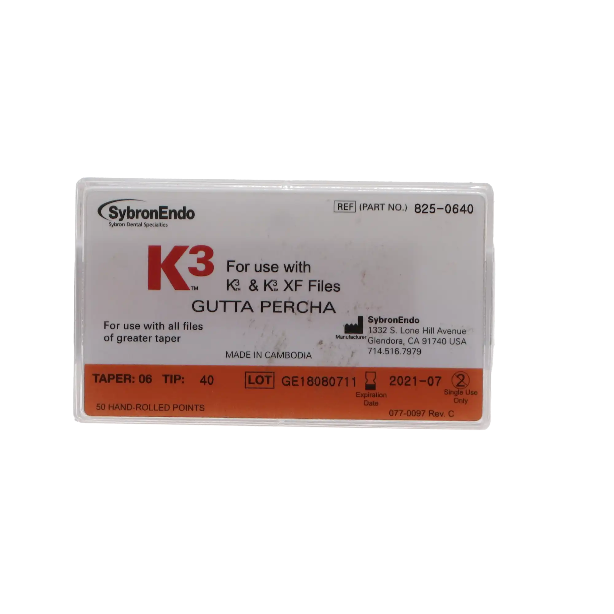 K3/K3XF Gutta Percha Points, 0.06 Taper, #40, Black, 50/Pk, 825-0640 thumbnail 6