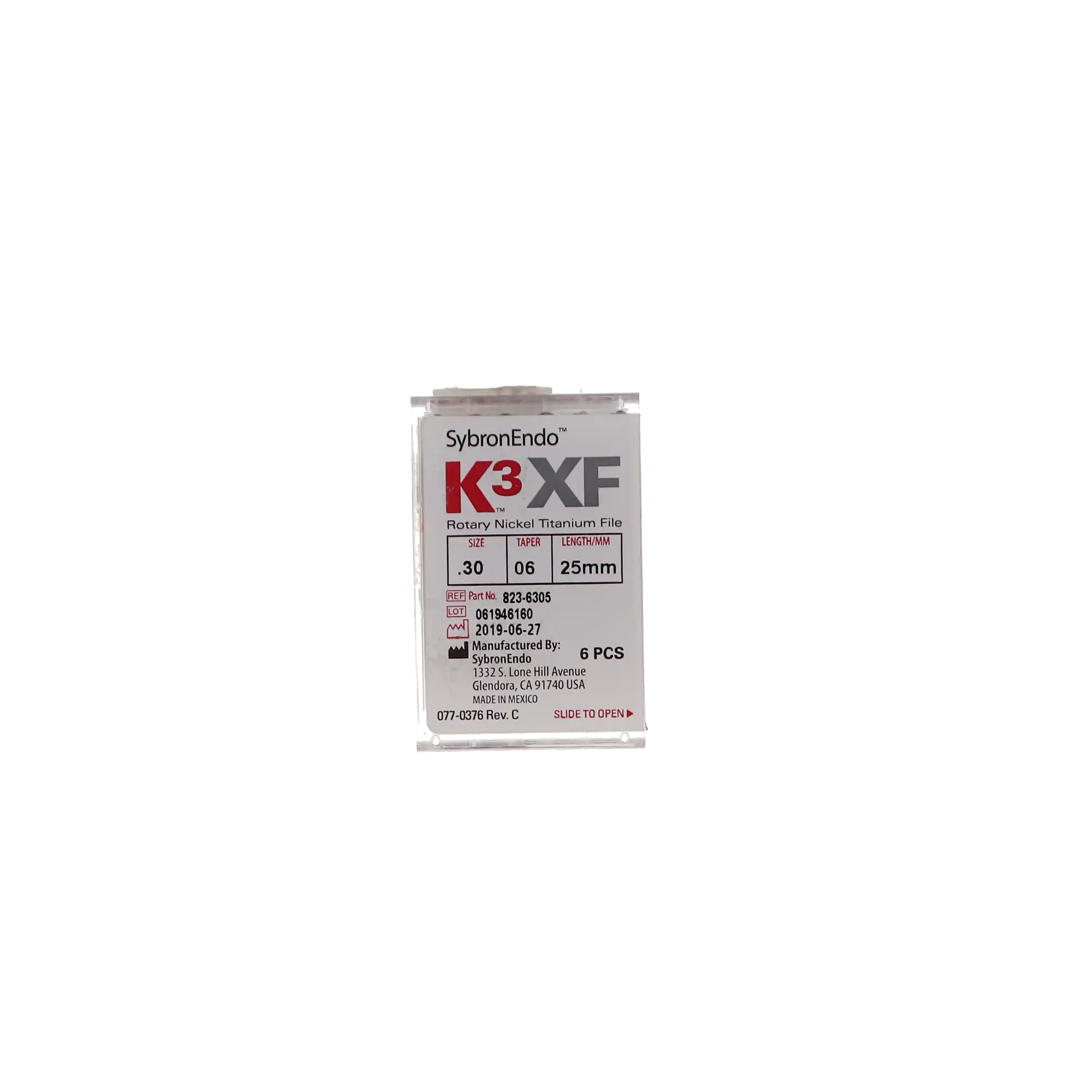 K3XF NiTi Rotary Files, 25 mm, .06 Taper, #30, Blue, 6/Pk, 823-6305 thumbnail 12