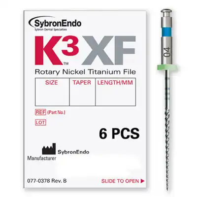 K3XF NiTi Rotary Files, 25 mm, .06 Taper, #15-40 Assorted, 6/Pk, 823-6025 thumbnail 3