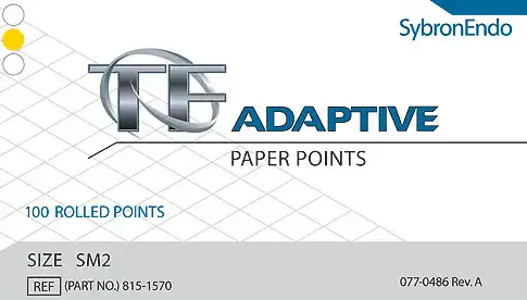 TF Adaptive Absorbent Paper Points, SM2, Small, Yellow, 100/Pk, 815-1570 thumbnail 8