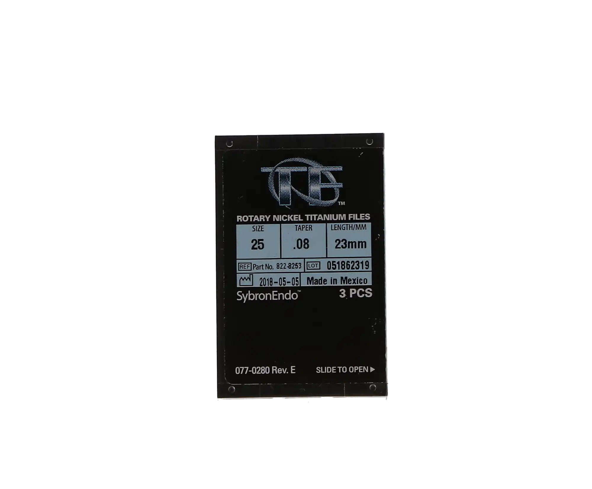 Kerr TF Twisted Files NiTi Rotary File, #25, .08 Taper, 23mm, Red, 3/Pk, 822-8253 thumbnail 12