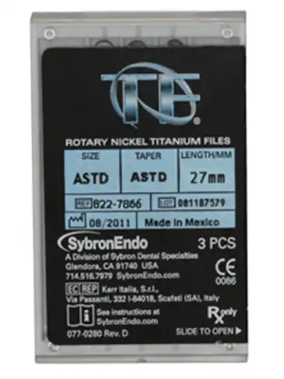 TF Twisted Nickel-Titanium Rotary File, Posterior Procedure Pack, 27 mm, Assorted, 3/Pk, 822-7866 thumbnail 6
