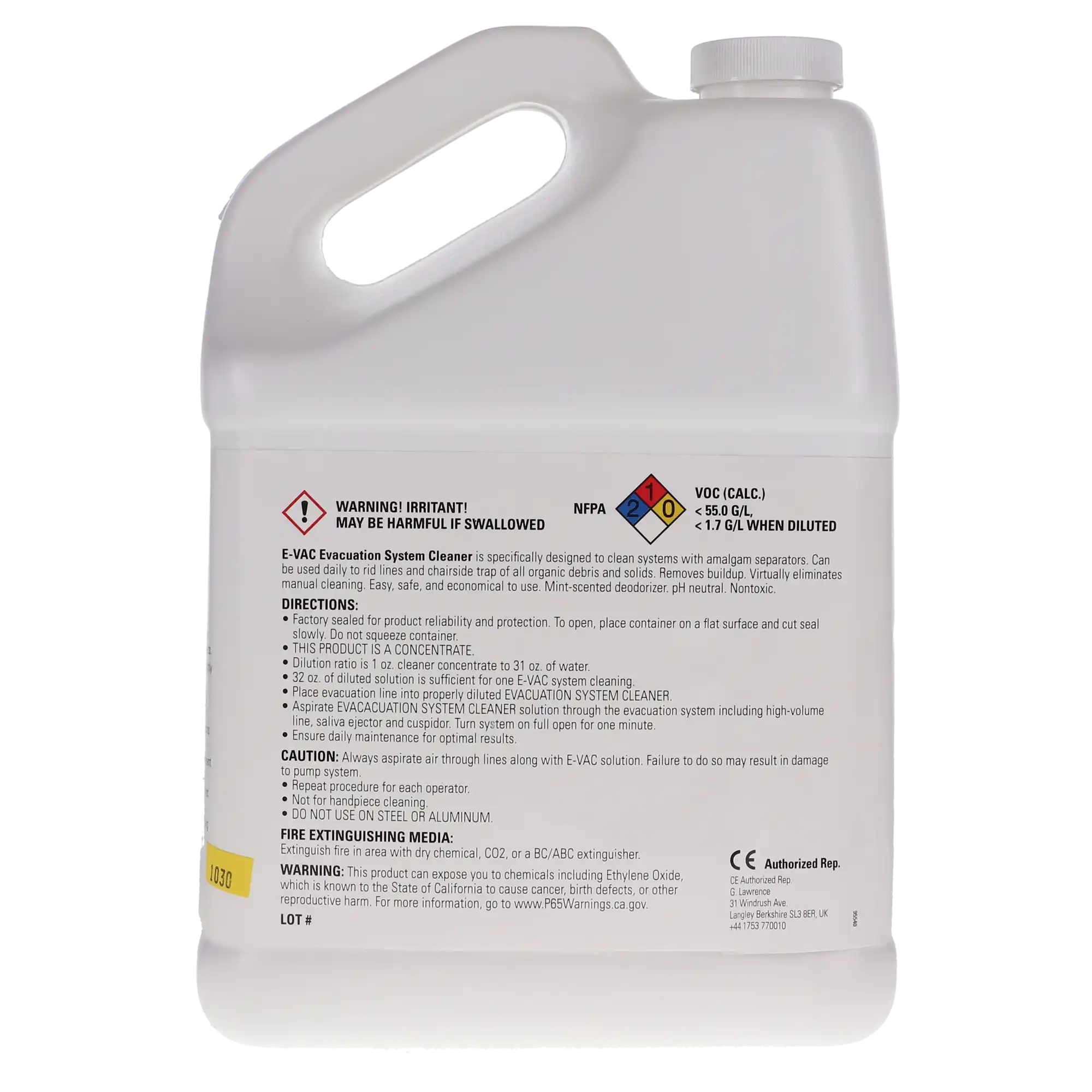 L&R E-VAC Evacuation System Cleaner Concentrate, Mint Scent, 1 Gallon Bottle, 107 thumbnail 3
