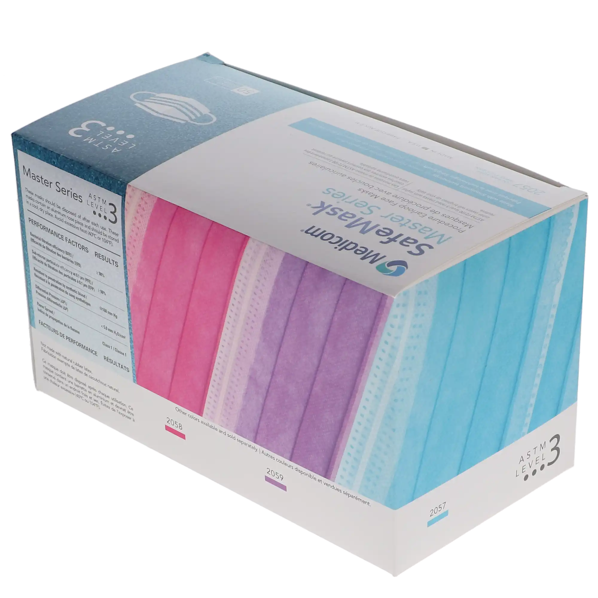 SafeMask Master Series Procedure Earloop Face Mask, ASTM Level 3, Ocean Surf (Aqua Marine), 50/Box, 2057 thumbnail 13