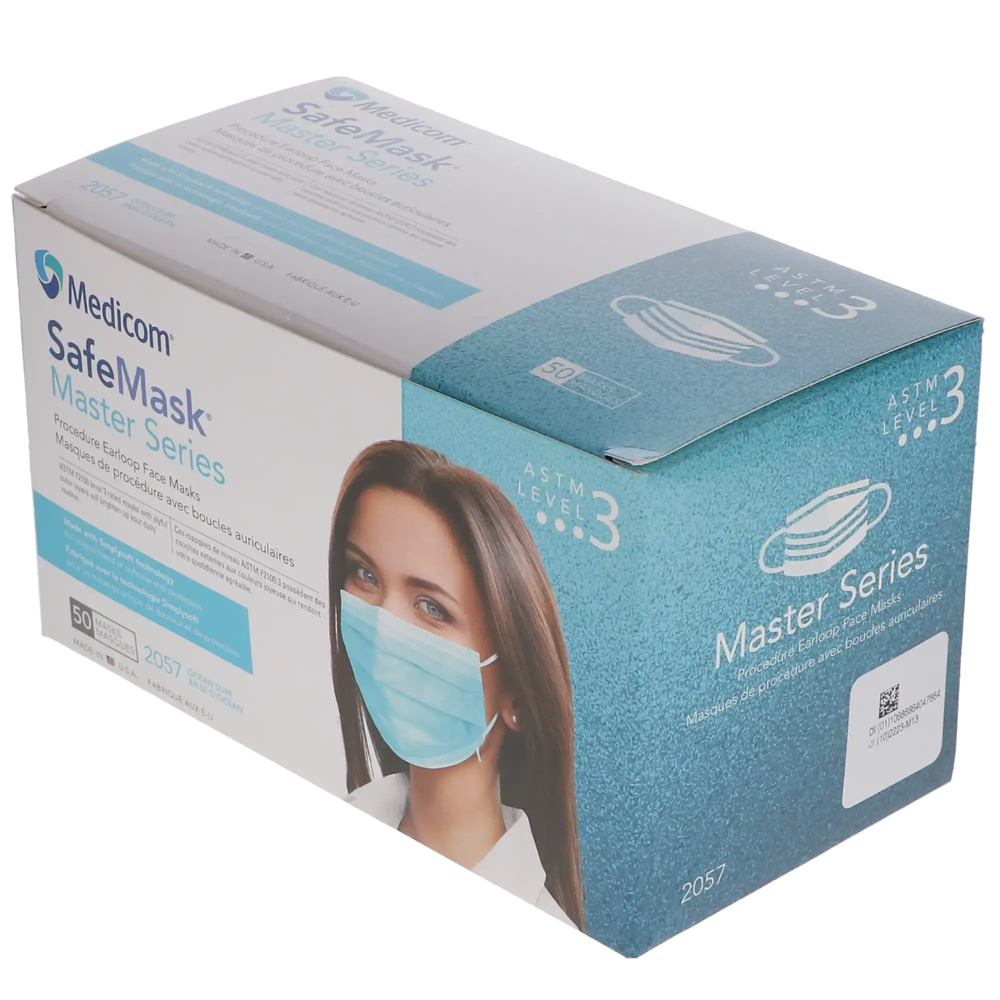 SafeMask Master Series Procedure Earloop Face Mask, ASTM Level 3, Ocean Surf (Aqua Marine), 50/Box, 2057 thumbnail 14