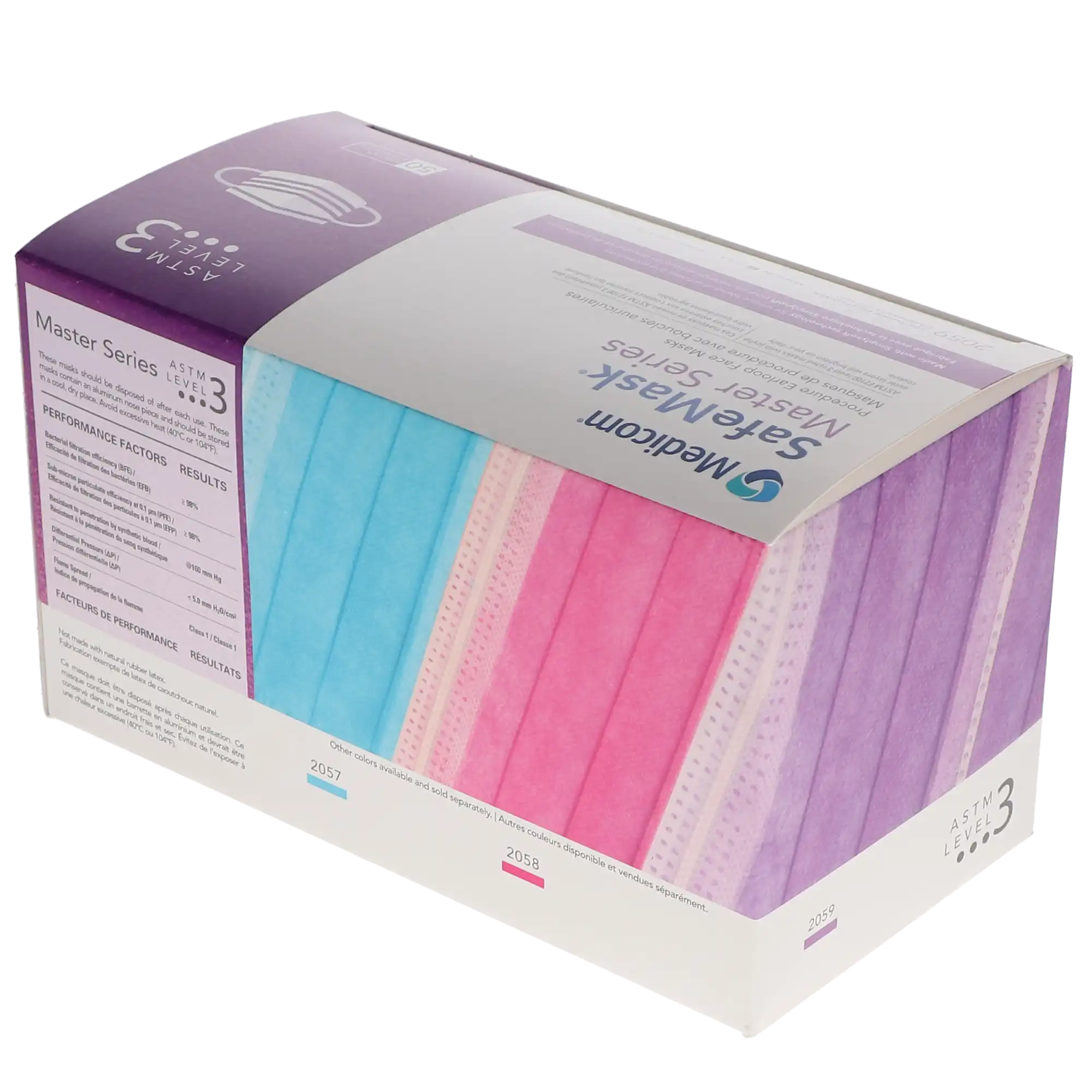 SafeMask Master Series Procedure Earloop Face Mask, ASTM Level 3, Southern Bellflower, 50/Box, 2059 thumbnail 12