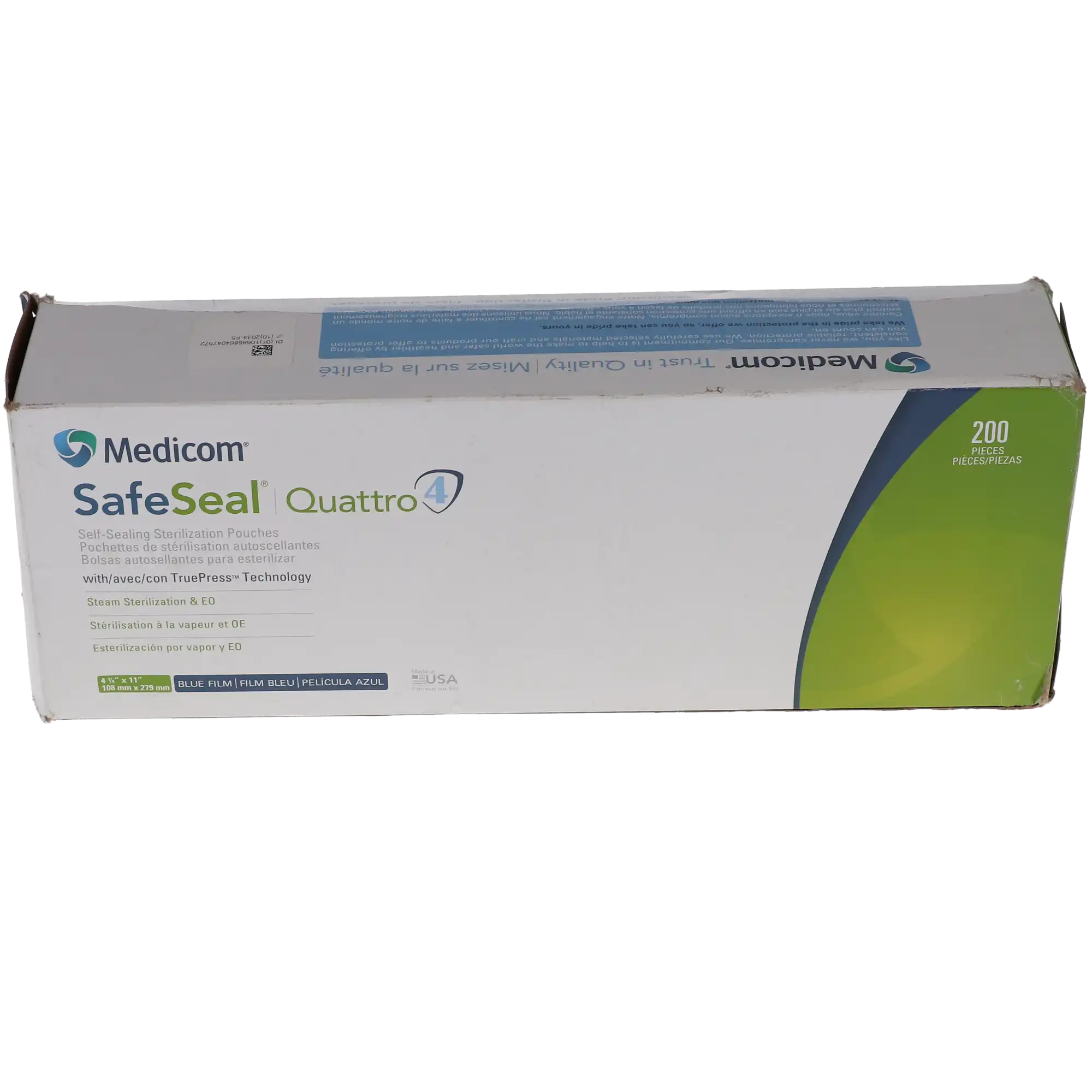 Medicom SafeSeal Quattro Self-Sealing Sterilization Pouches, 4.25" x 11", 200/Box, 88045-4 thumbnail 11