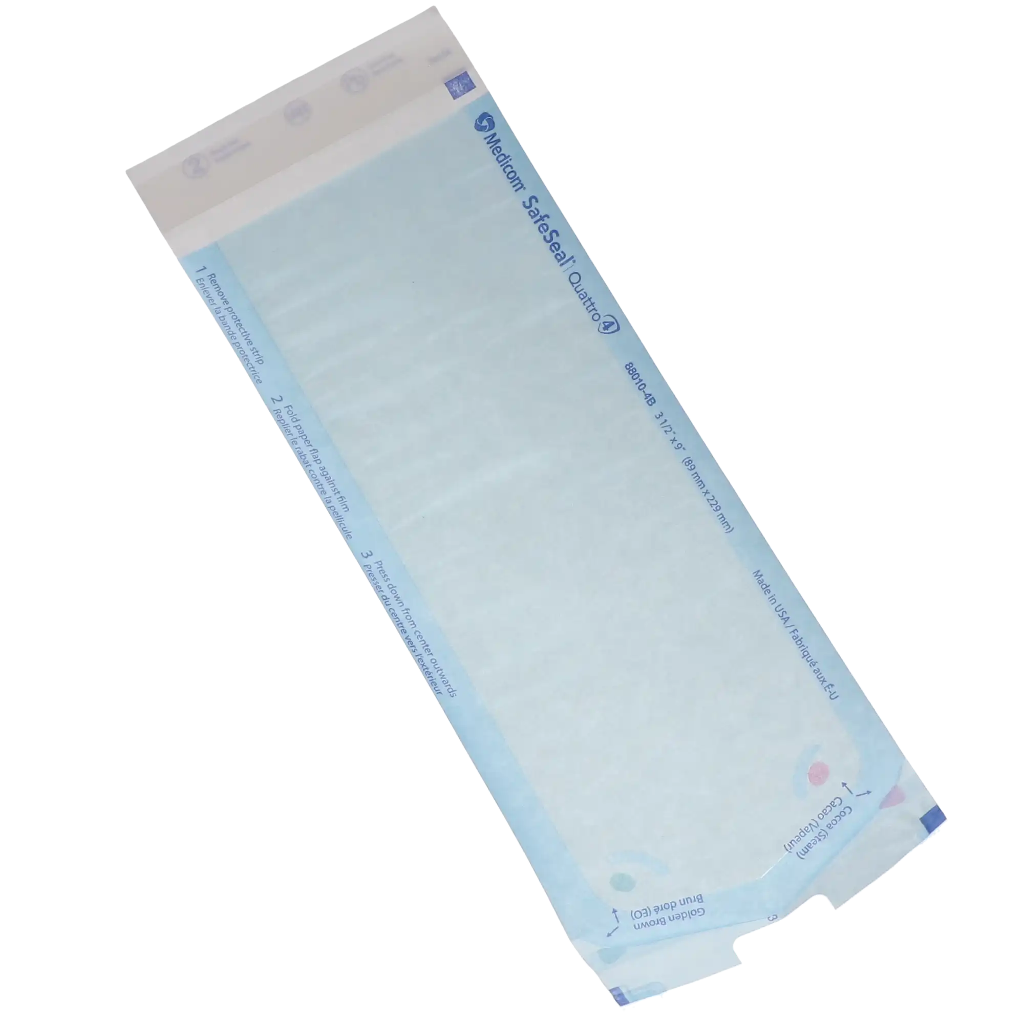 Medicom SafeSeal Quattro Self-Sealing Sterilization Pouches, 3-1/2" x 9", Blue Film, 500/Box, 88010-4B thumbnail 8