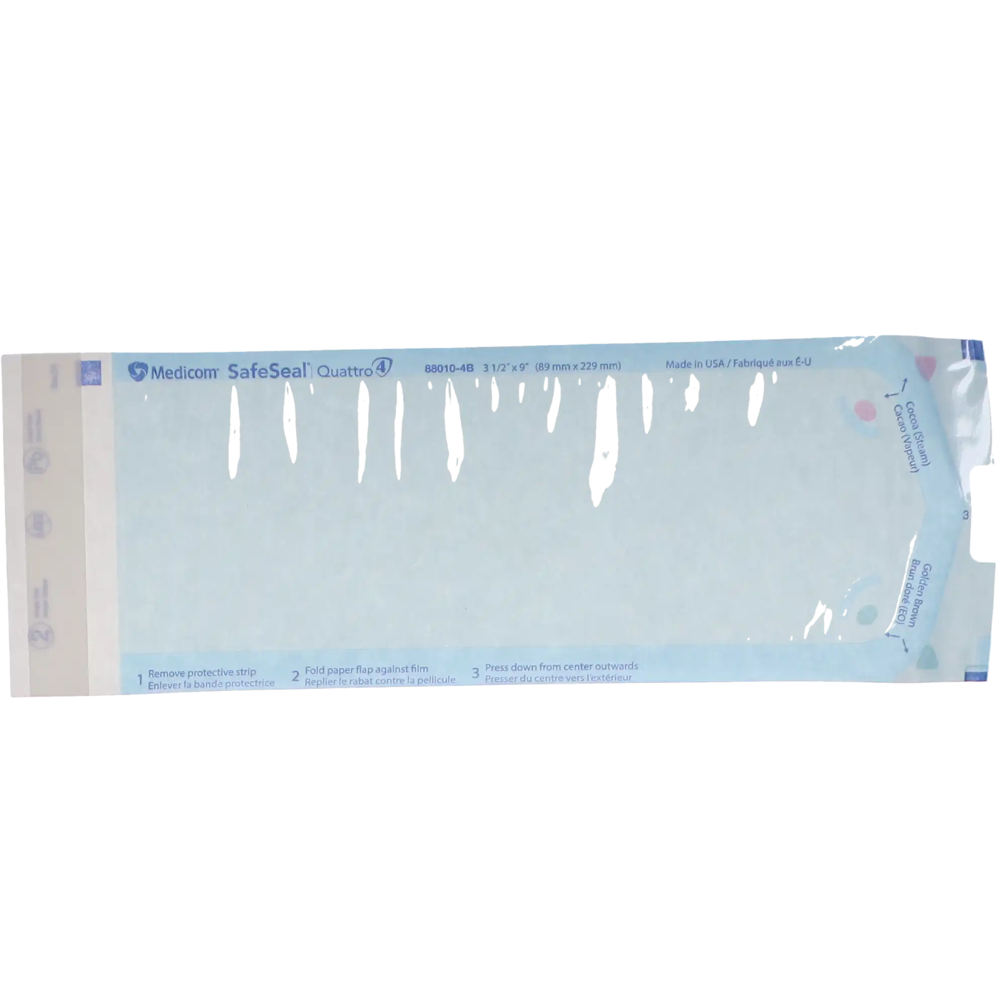 Medicom SafeSeal Quattro Self-Sealing Sterilization Pouches, 3-1/2" x 9", Blue Film, 500/Box, 88010-4B thumbnail 11