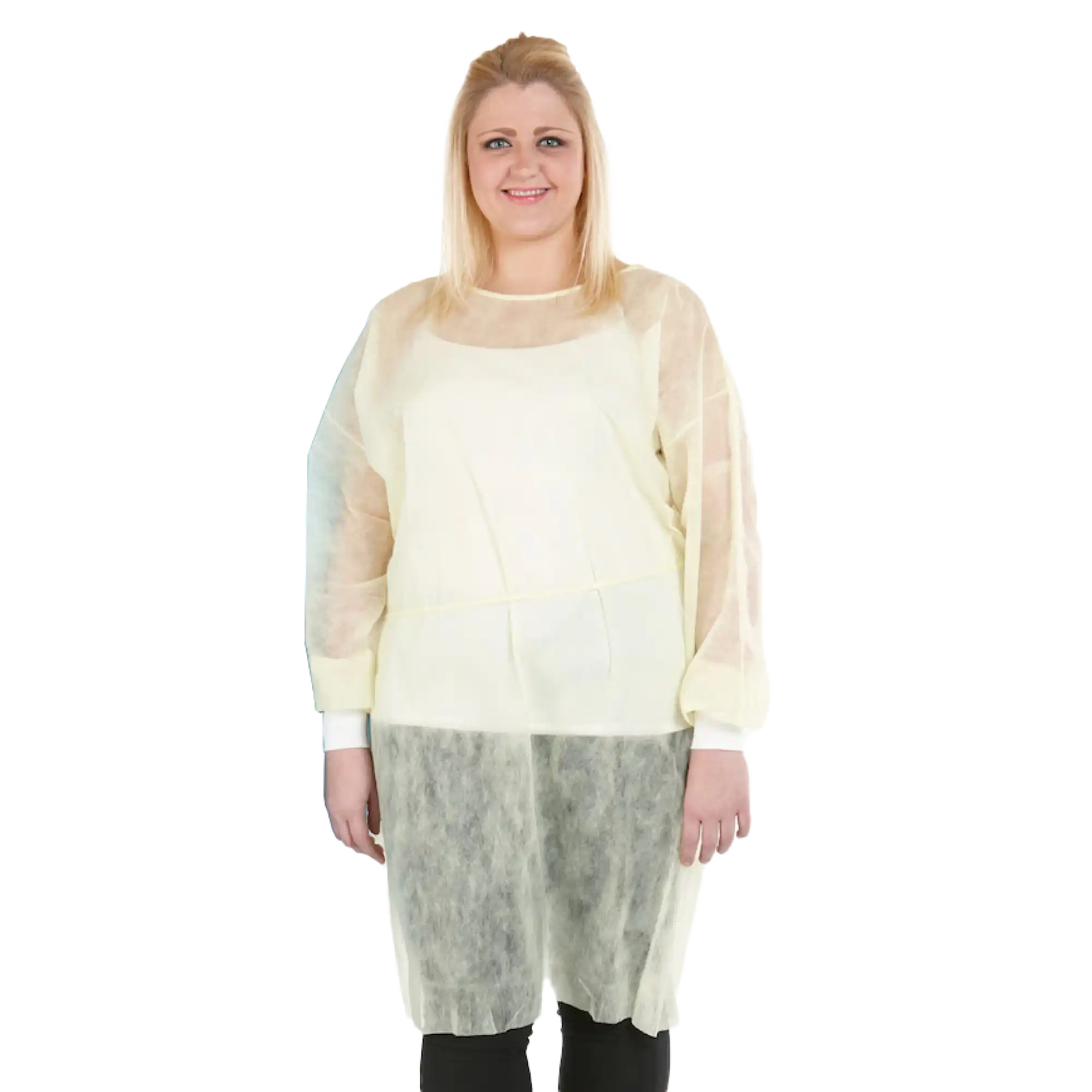 SafeWear Form-Fit Disposable Isolation Gown, Regular, Sunny Yellow, 12/Pk, 8113 thumbnail 9
