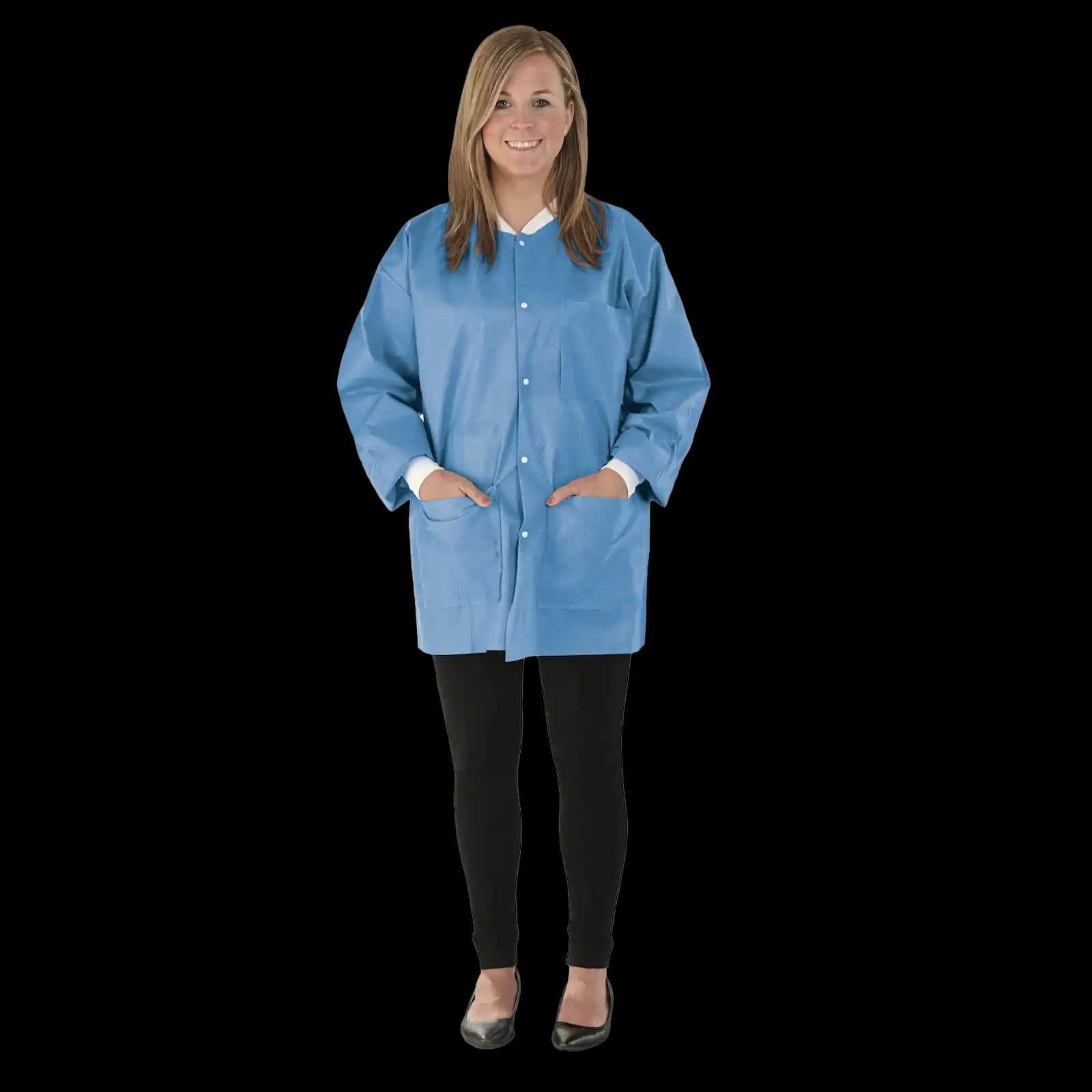 SafeWear Hipster Jacket, Small, Deep Blue, 45 g/m2 SMS, AAMI Level 2, 12/Pk, 8101-A thumbnail 9