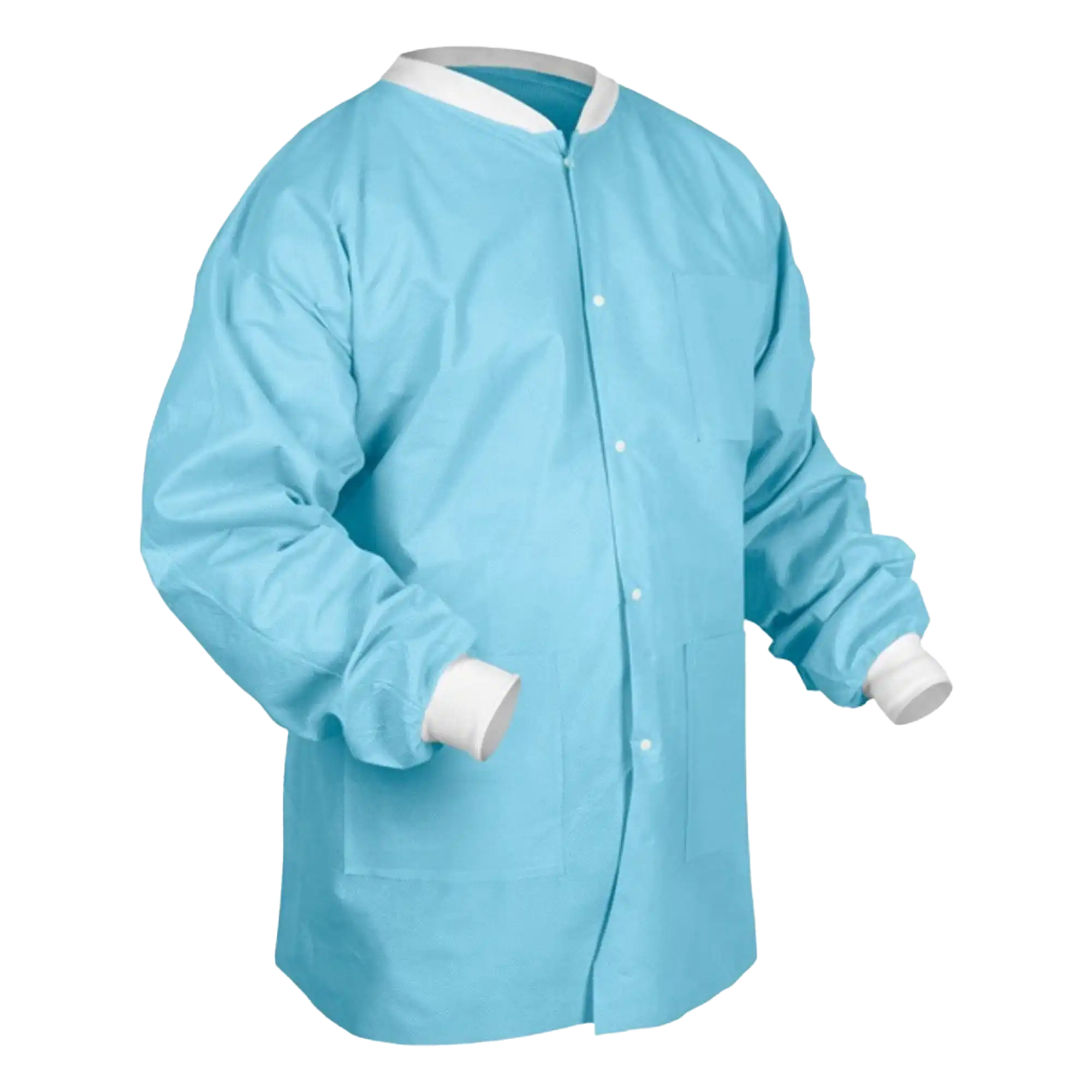 SafeWear Hipster Jacket, Medium, Soft Blue, 45 g/m2 SMS, AAMI Level 2, 12/Pk, 8104-B thumbnail 8