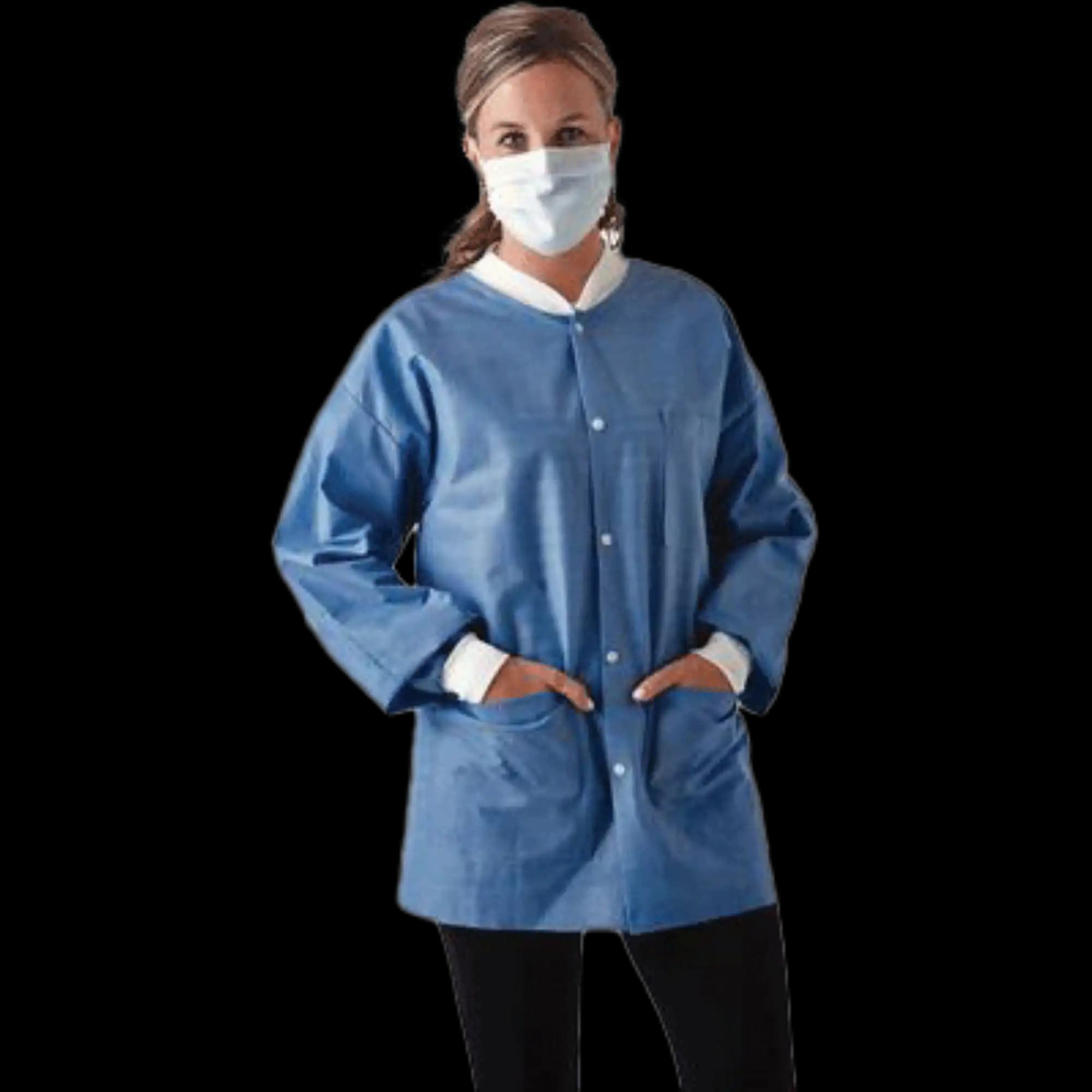 SafeWear Hipster Jacket, Medium, White Frost, 45 g/m2 SMS, AAMI Level 2, 12/Pk, 8105-B thumbnail 8