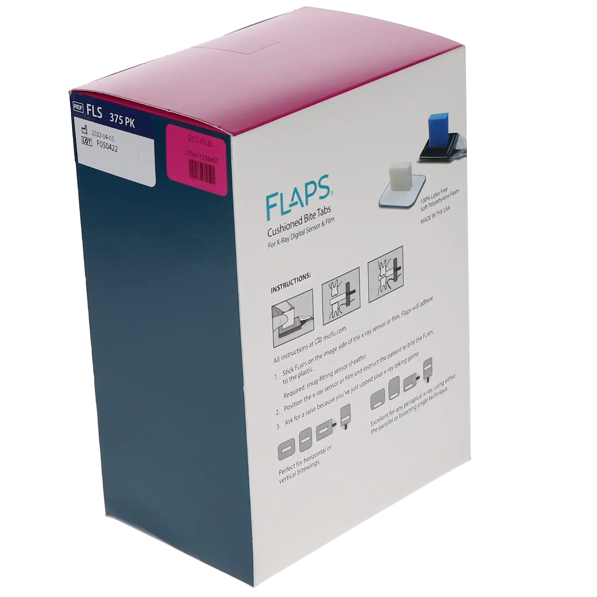 Microcopy Sensor Flaps, Long, Blue, Cushioned Bite Tabs for Film & Digital Sensors, 375/Box, FLS thumbnail 8