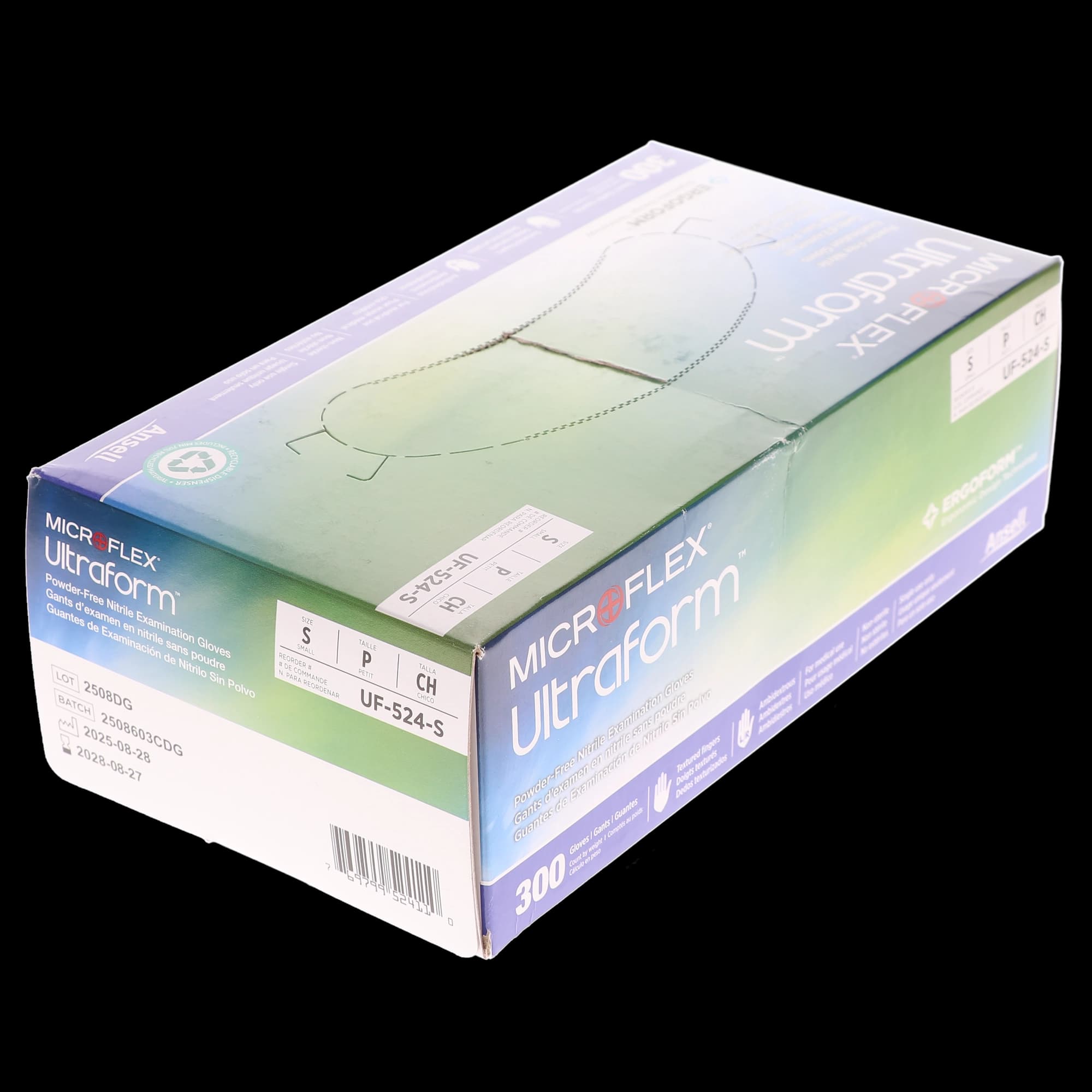 Microflex Ultraform Nitrile Exam Gloves, Powder-Free, Non-Sterile, Small, Cobalt Blue, 300/Box, UF-524-S thumbnail 11