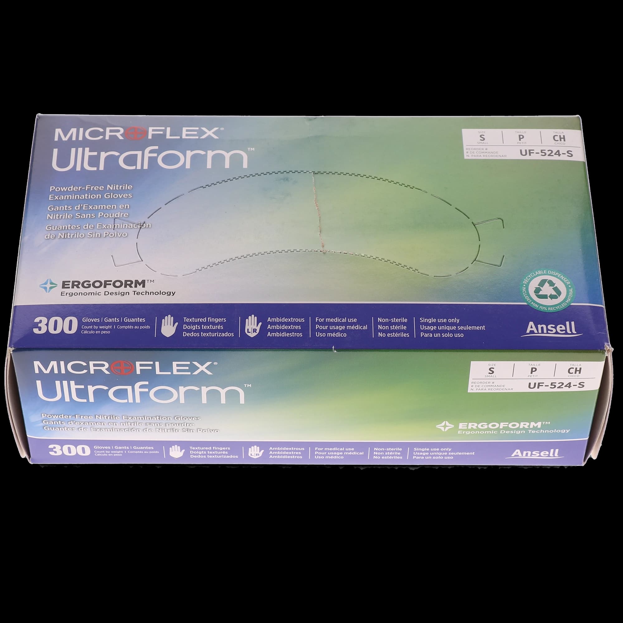 Microflex Ultraform Nitrile Exam Gloves, Powder-Free, Non-Sterile, Small, Cobalt Blue, 300/Box, UF-524-S thumbnail 12