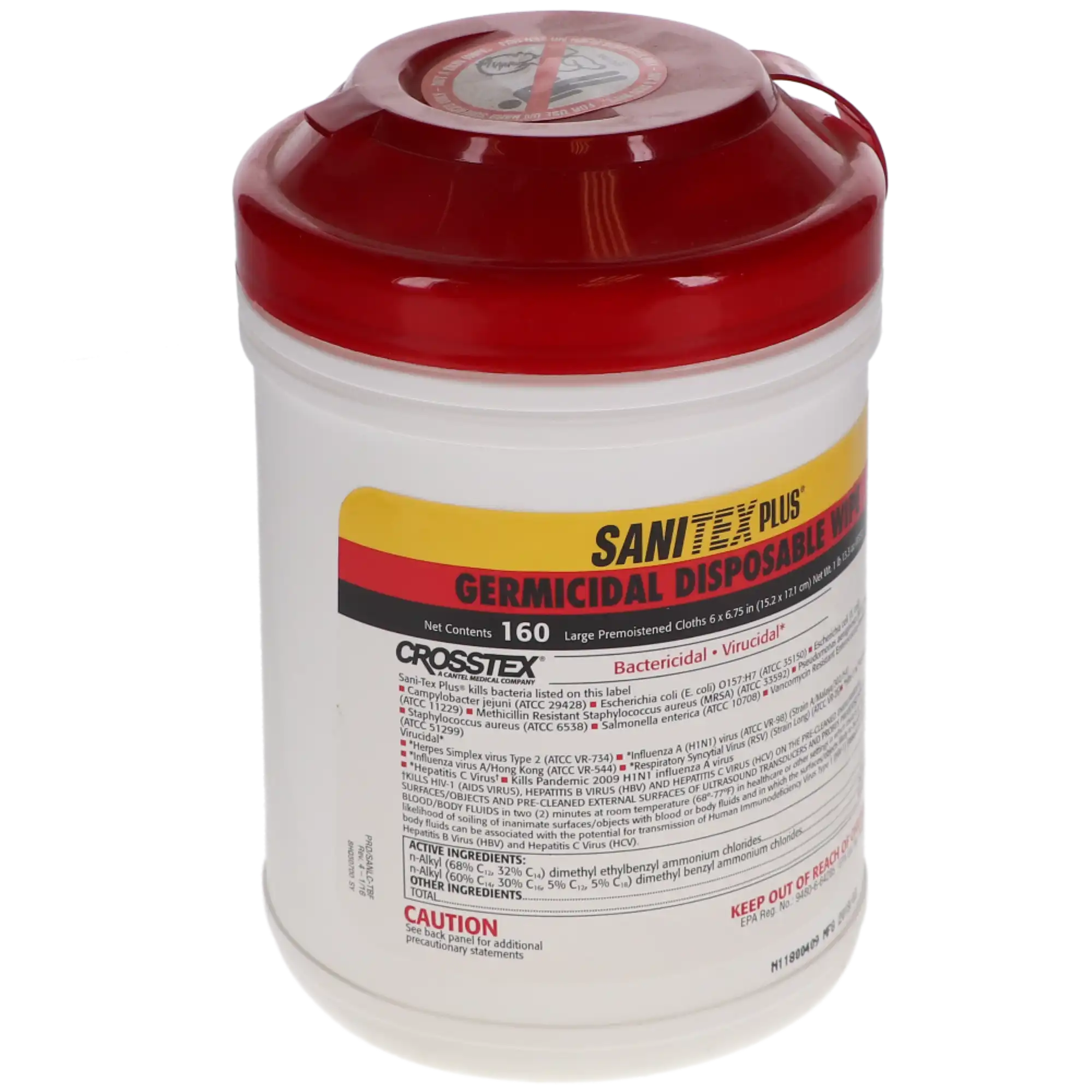 PDI Sani-Cloth Plus Germicidal Disposable Surface Wipes, Large, 6" x 6.75", 160 Wipes/Canister, Q89072 thumbnail 7