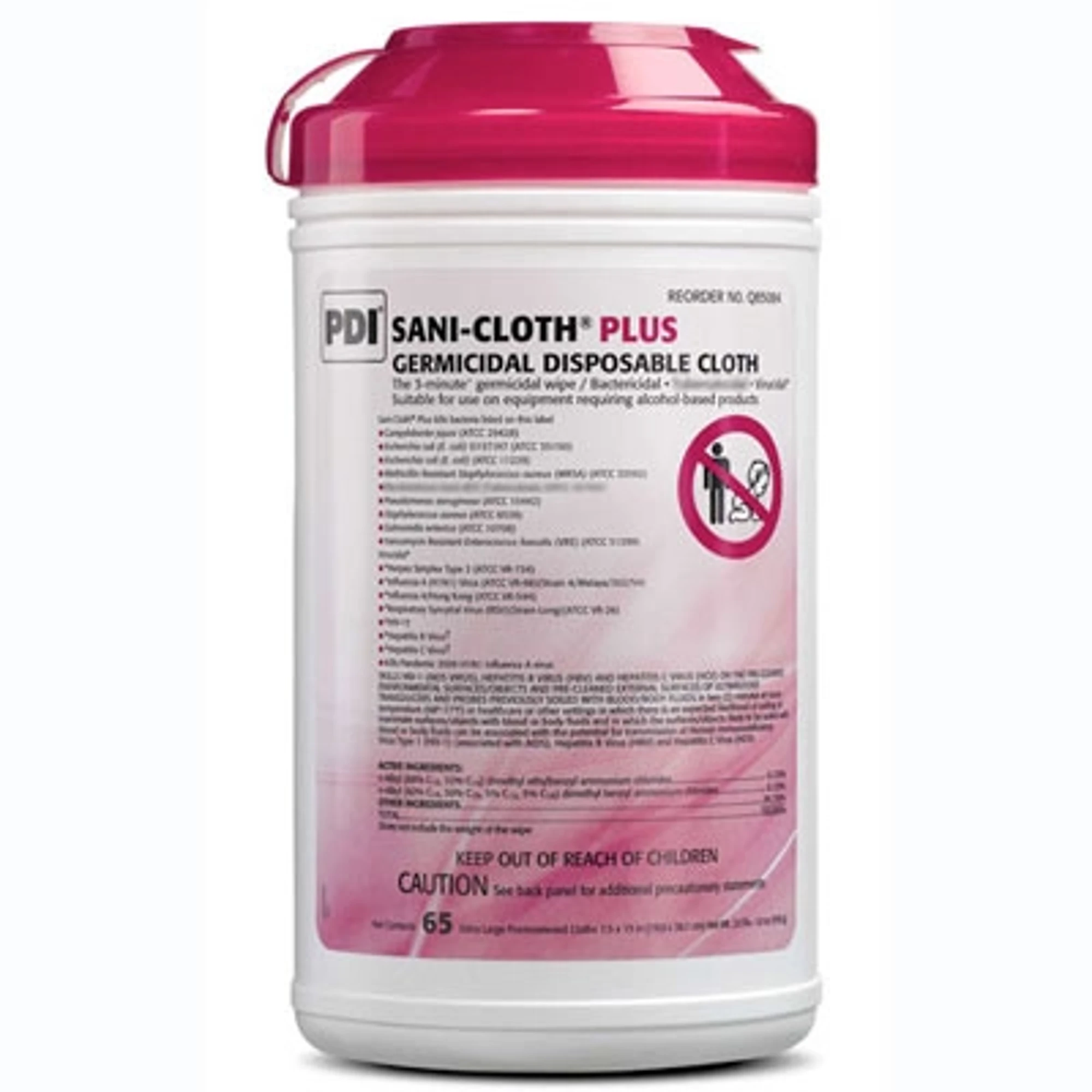 Sani-Cloth Plus Germicidal Disposable Cloth, X-Large, 7.5" x 15", 65/Canister, Q85084 thumbnail 5