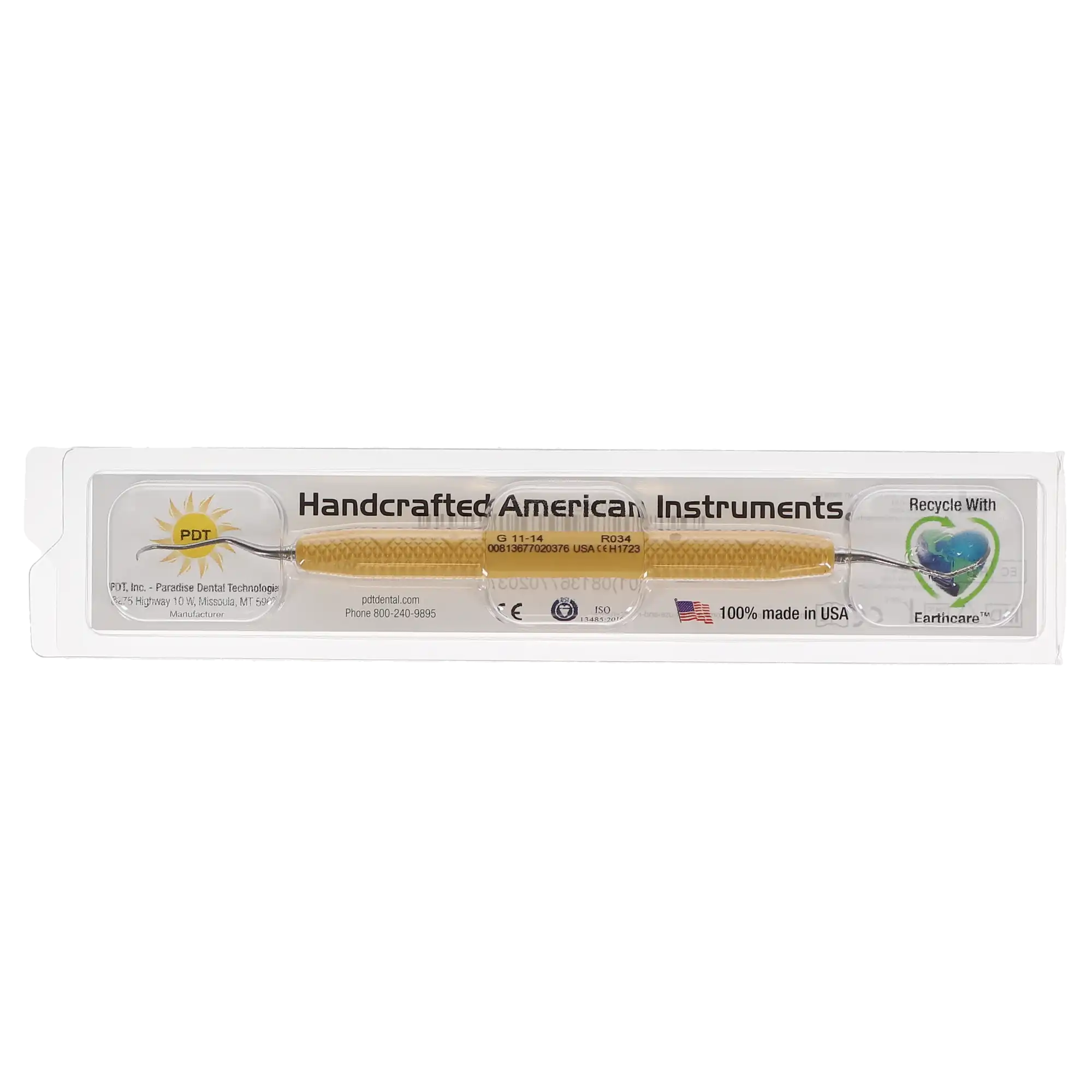 PDT Amazing Gracey Curette, Double-Ended, 11/14, Quadrant Specific, Yellow Resin Handle, 1/Pk, R034 thumbnail 5