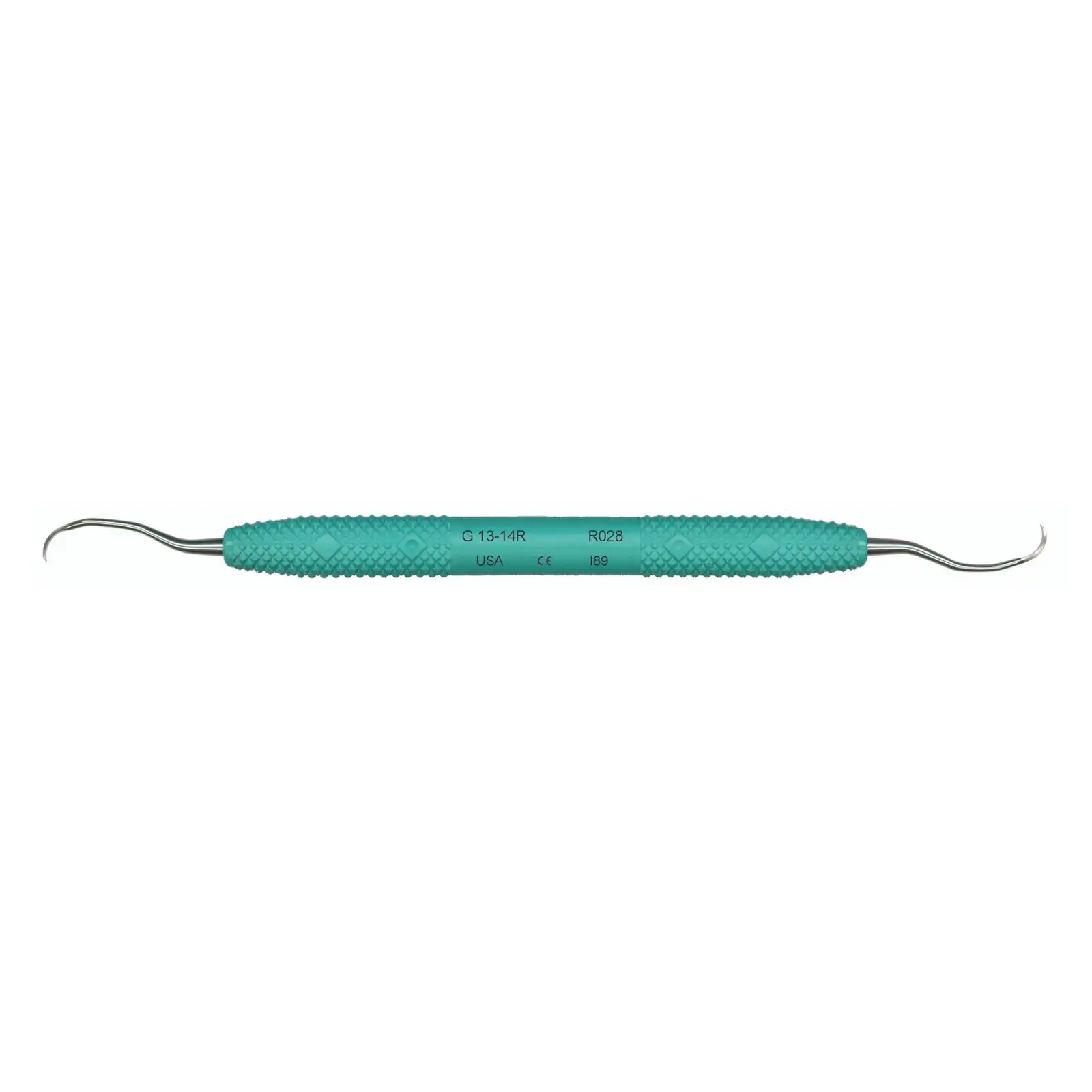 PDT Amazing Gracey 13/14 Rigid Curette, Double-Ended, Caribbean Green Resin Handle, R028R thumbnail 2