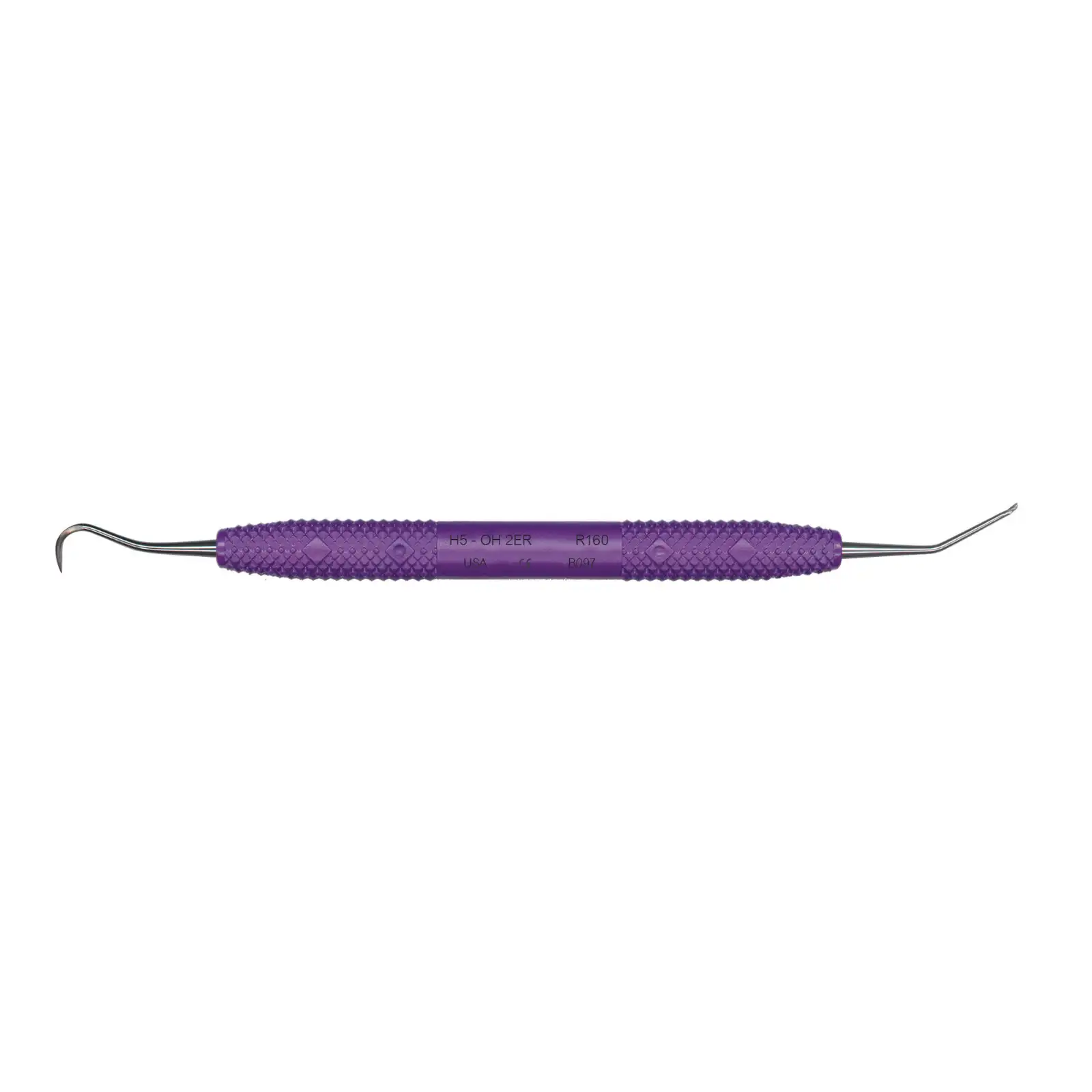 PDT O'Hehir New Millennium 2 Extended Reach Debridement Curette, Double-Ended H5/OH2, Purple Resin Handle, R160 thumbnail 2